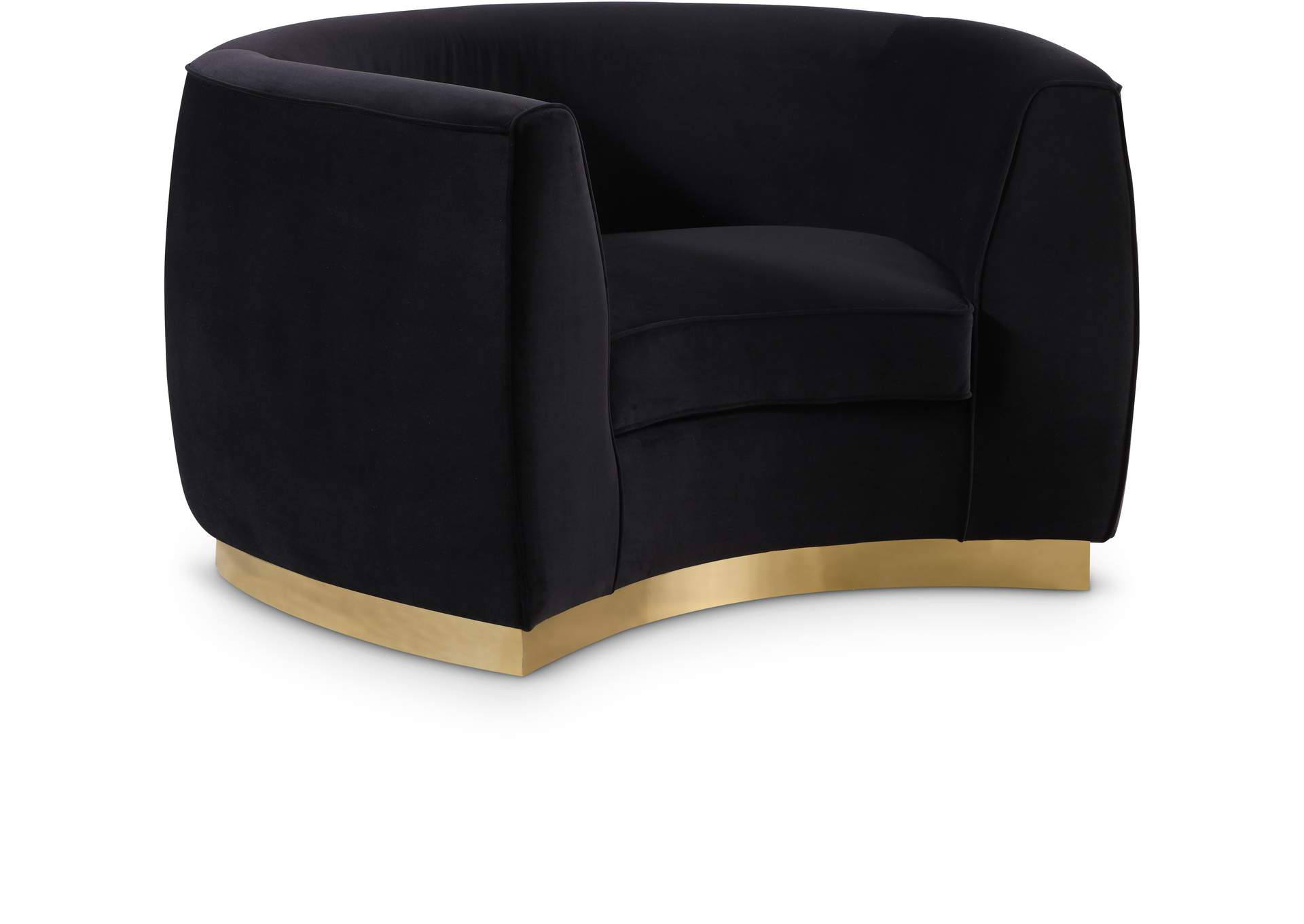 Julian Black Velvet Chair,Meridian Furniture