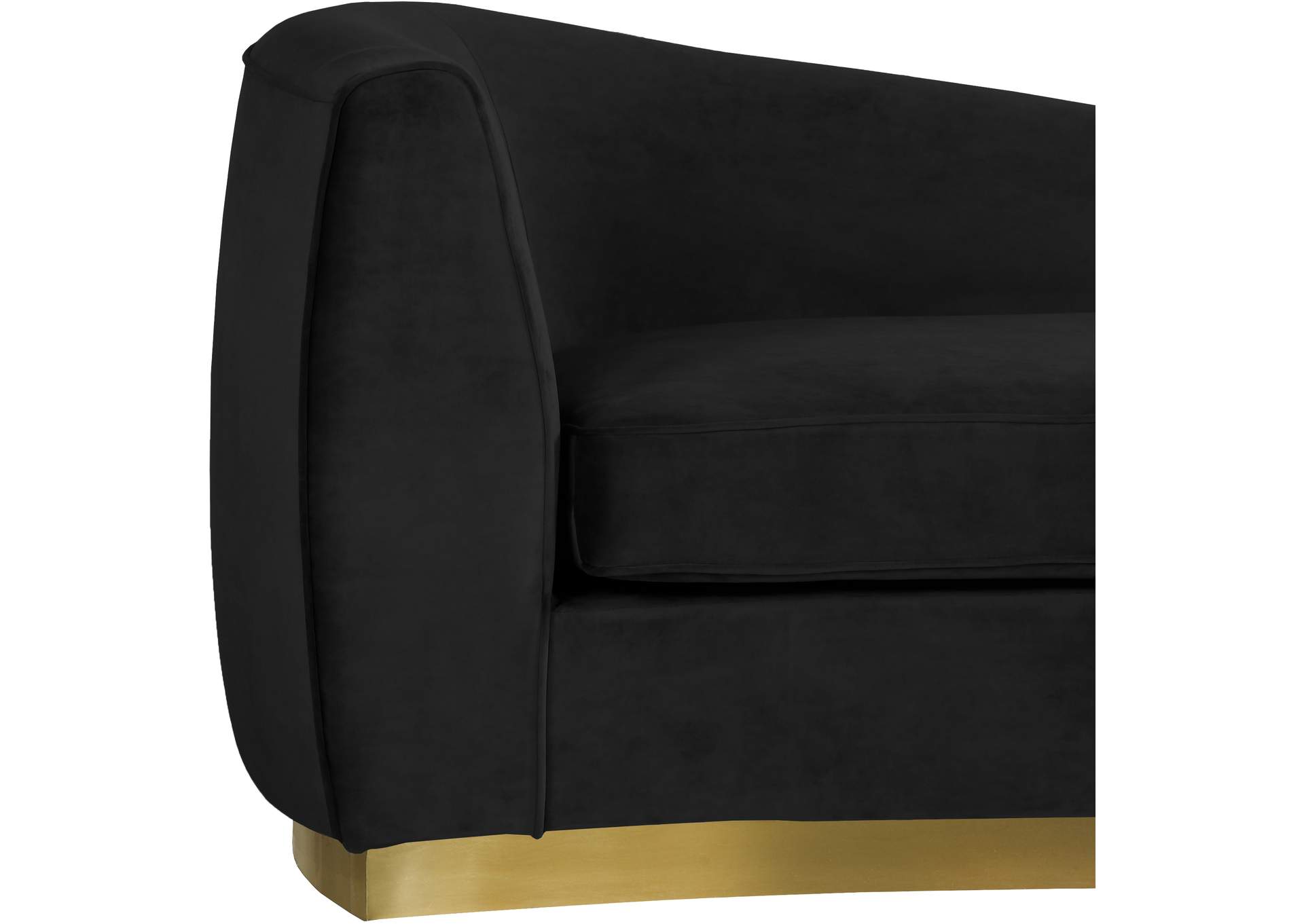 Julian Black Velvet Chaise,Meridian Furniture