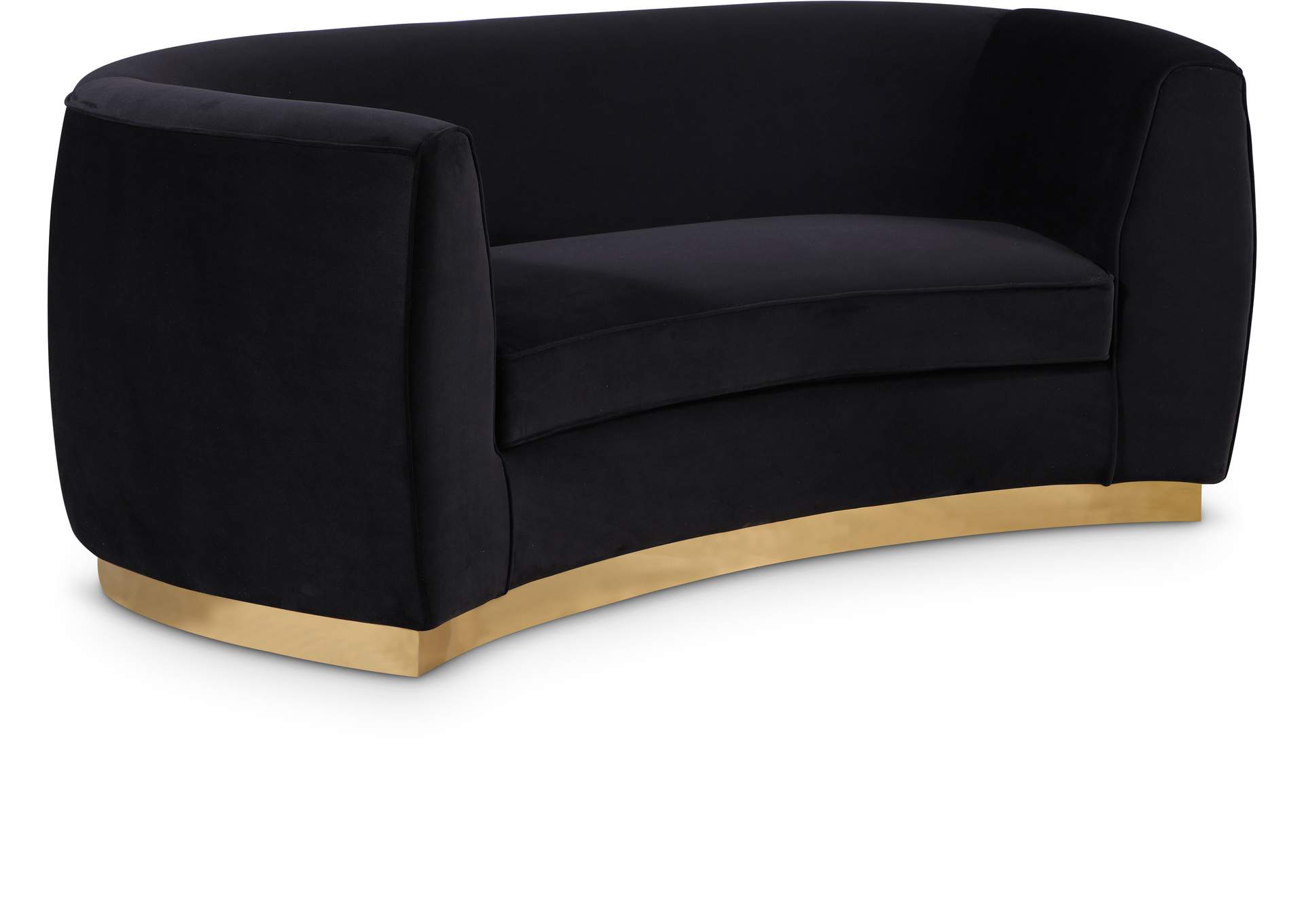 Julian Black Velvet Loveseat,Meridian Furniture