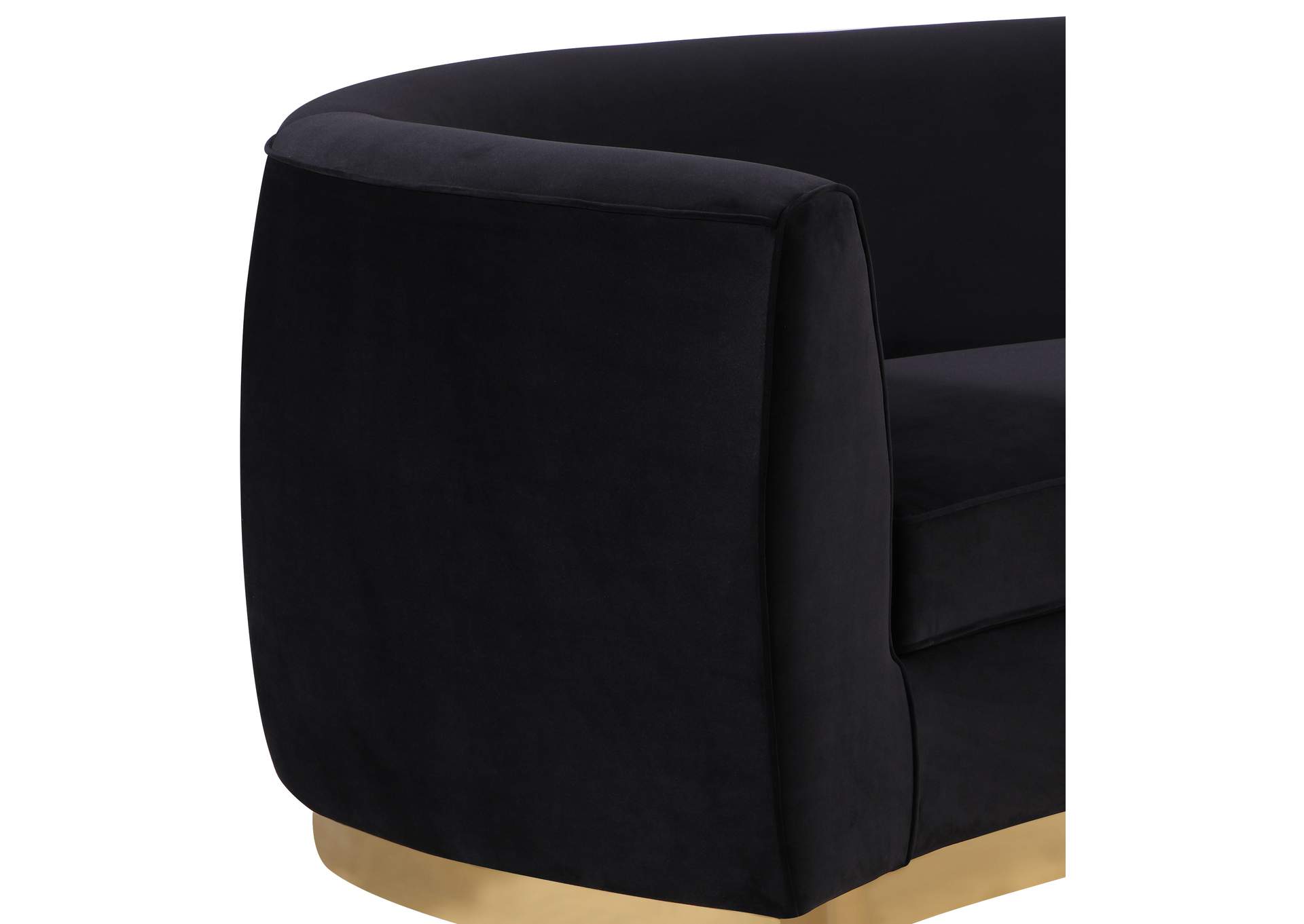 Julian Black Velvet Loveseat,Meridian Furniture