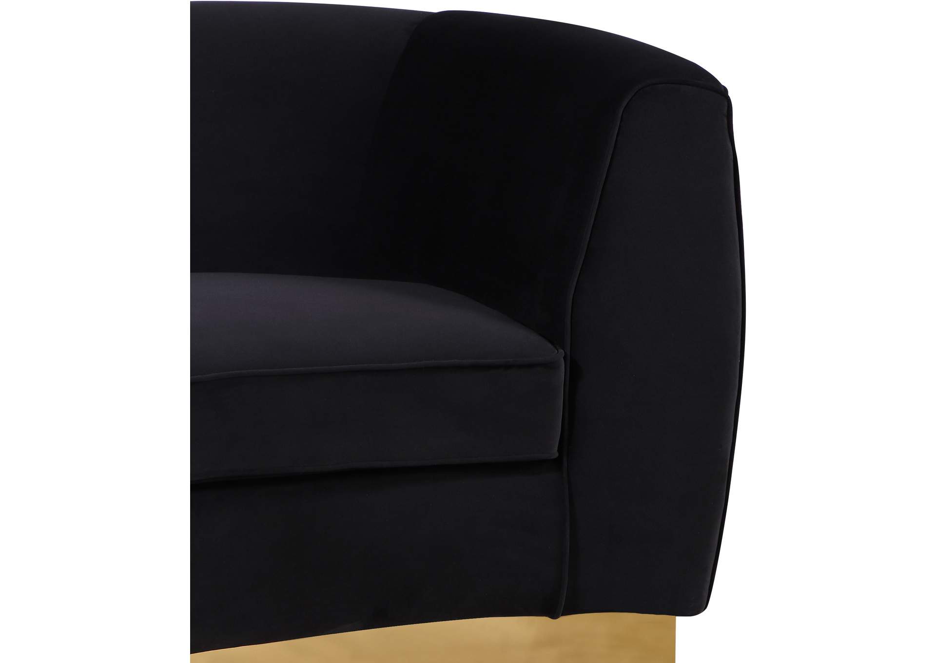 Julian Black Velvet Loveseat,Meridian Furniture