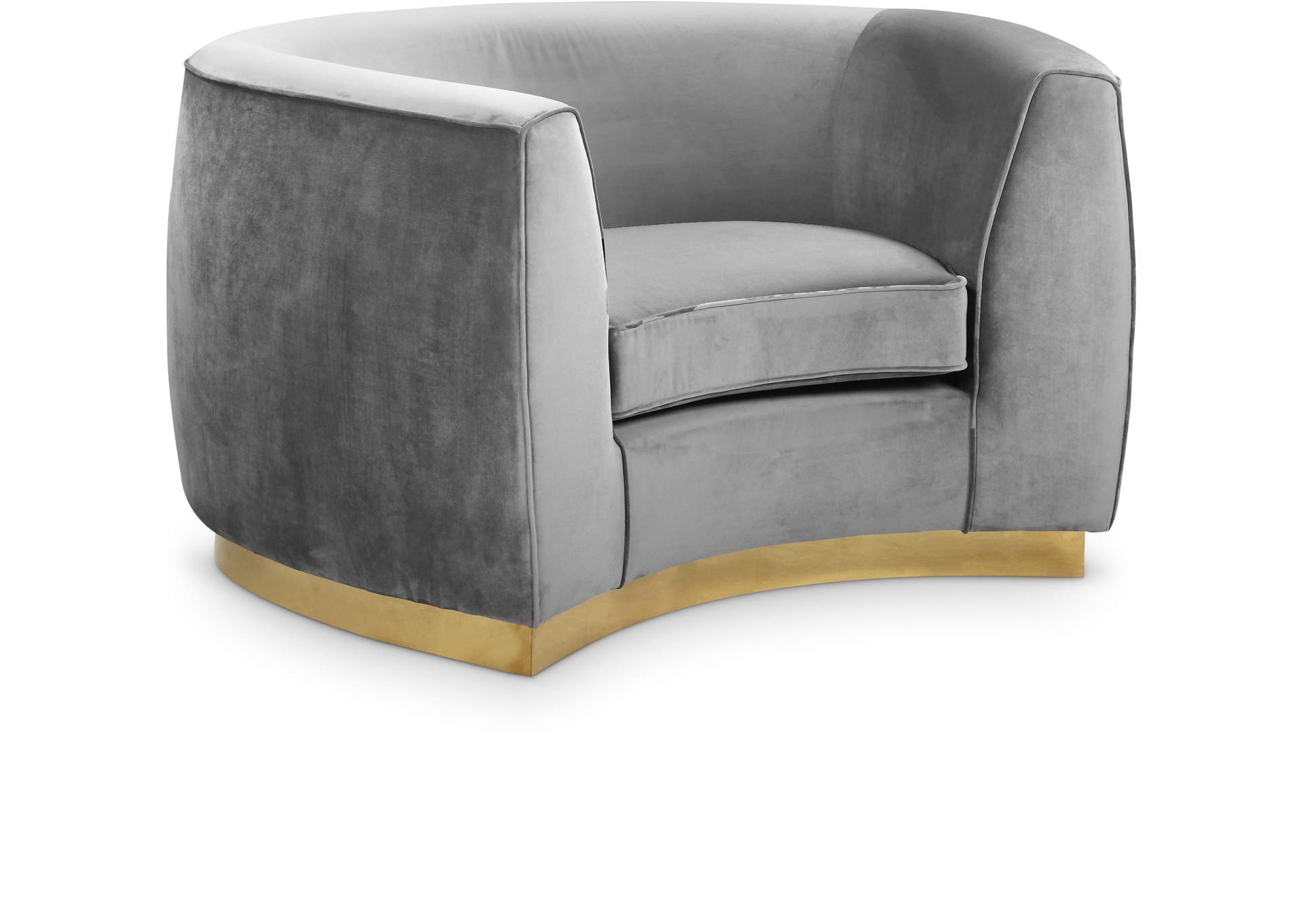 Julian Grey Velvet Chair,Meridian Furniture