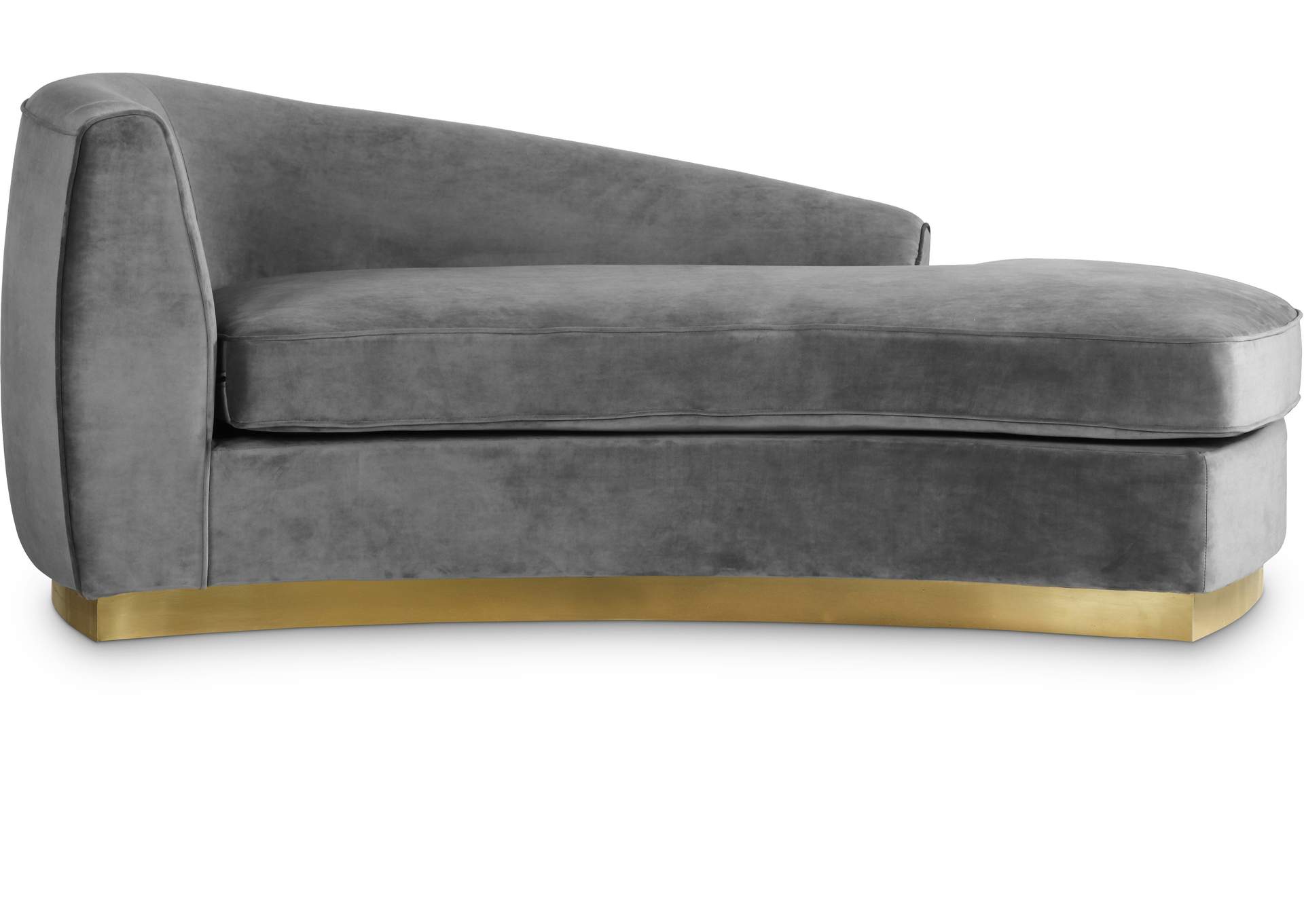 Julian Grey Velvet Chaise,Meridian Furniture