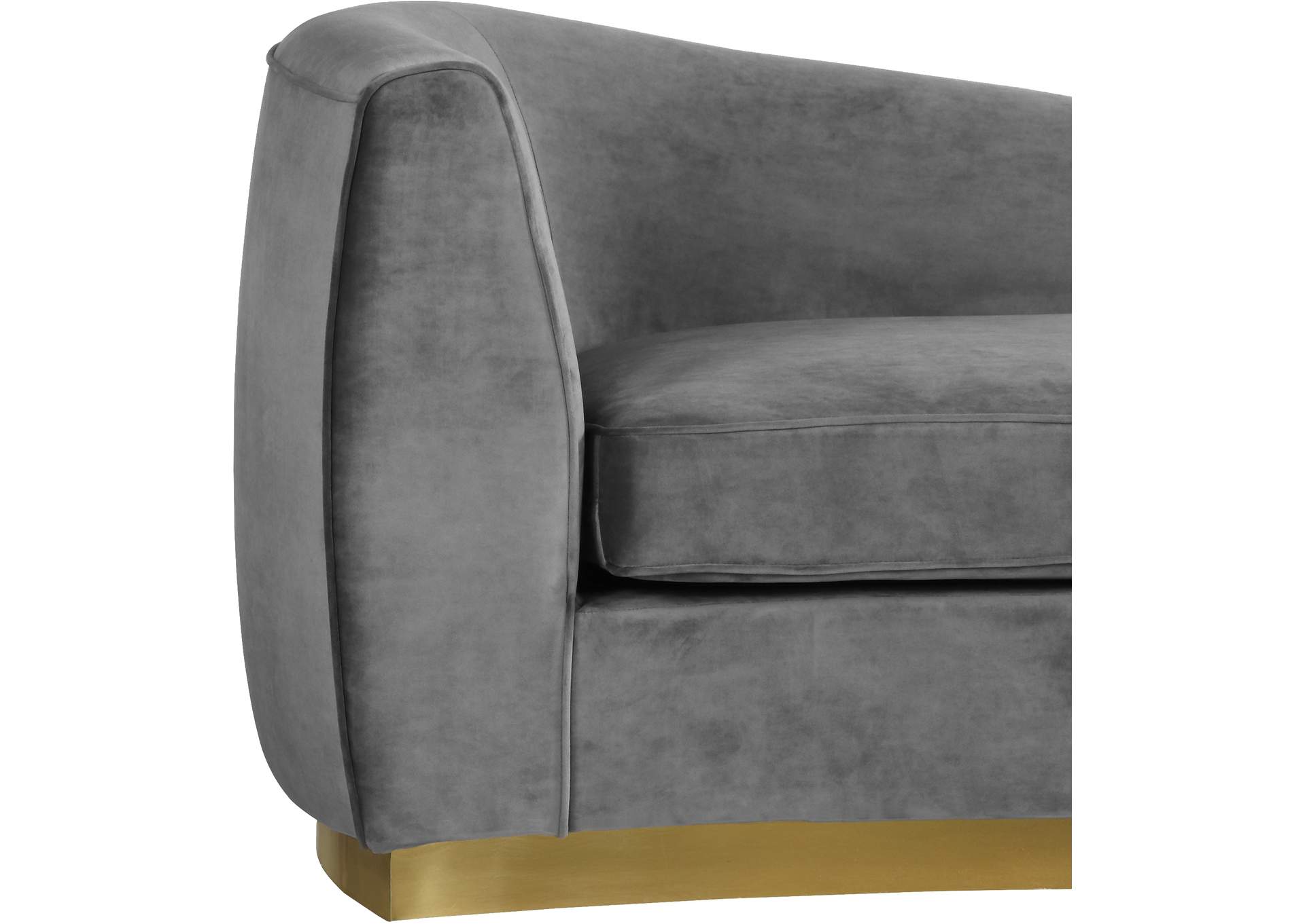 Julian Grey Velvet Chaise,Meridian Furniture