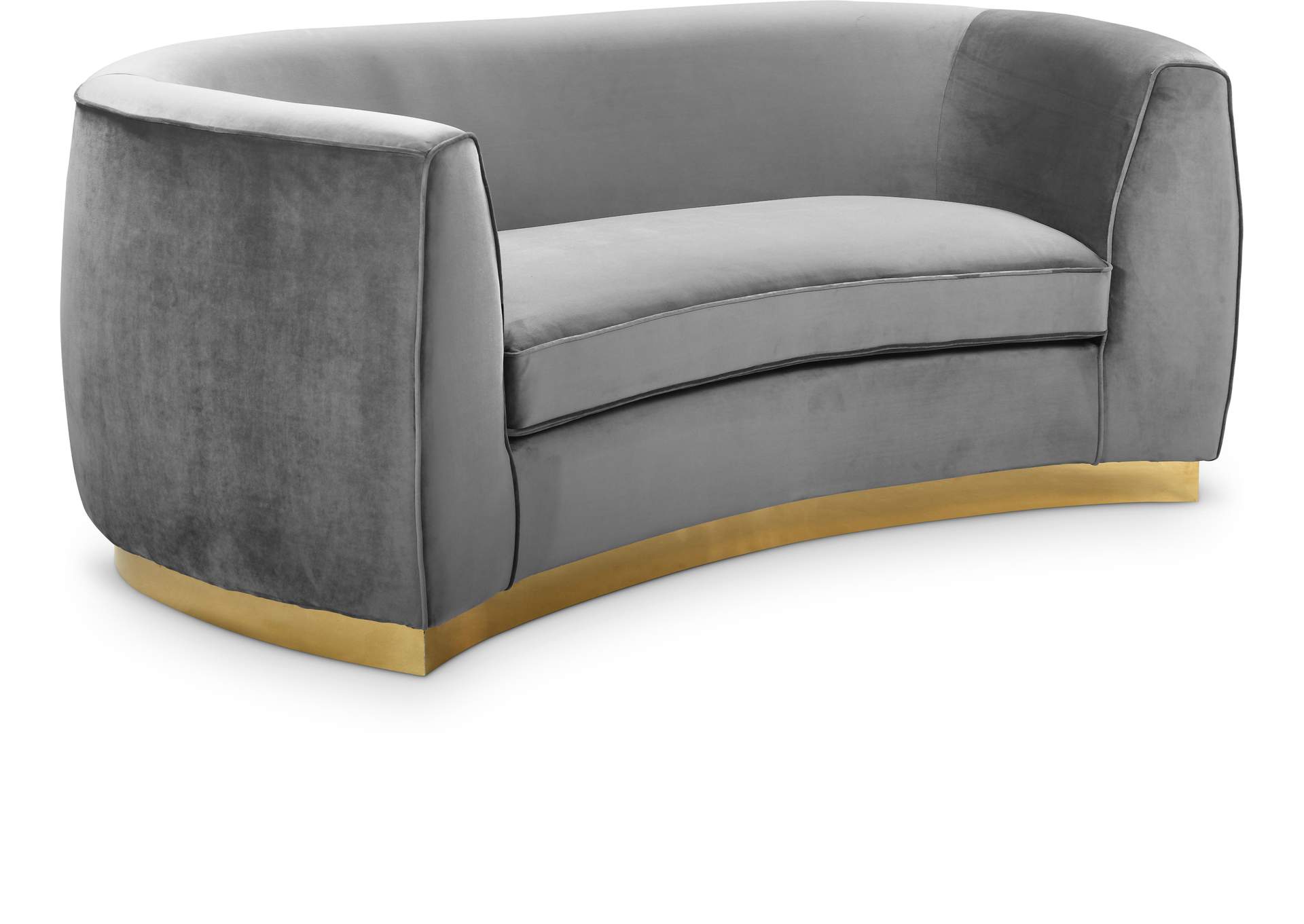 Julian Grey Velvet Loveseat,Meridian Furniture