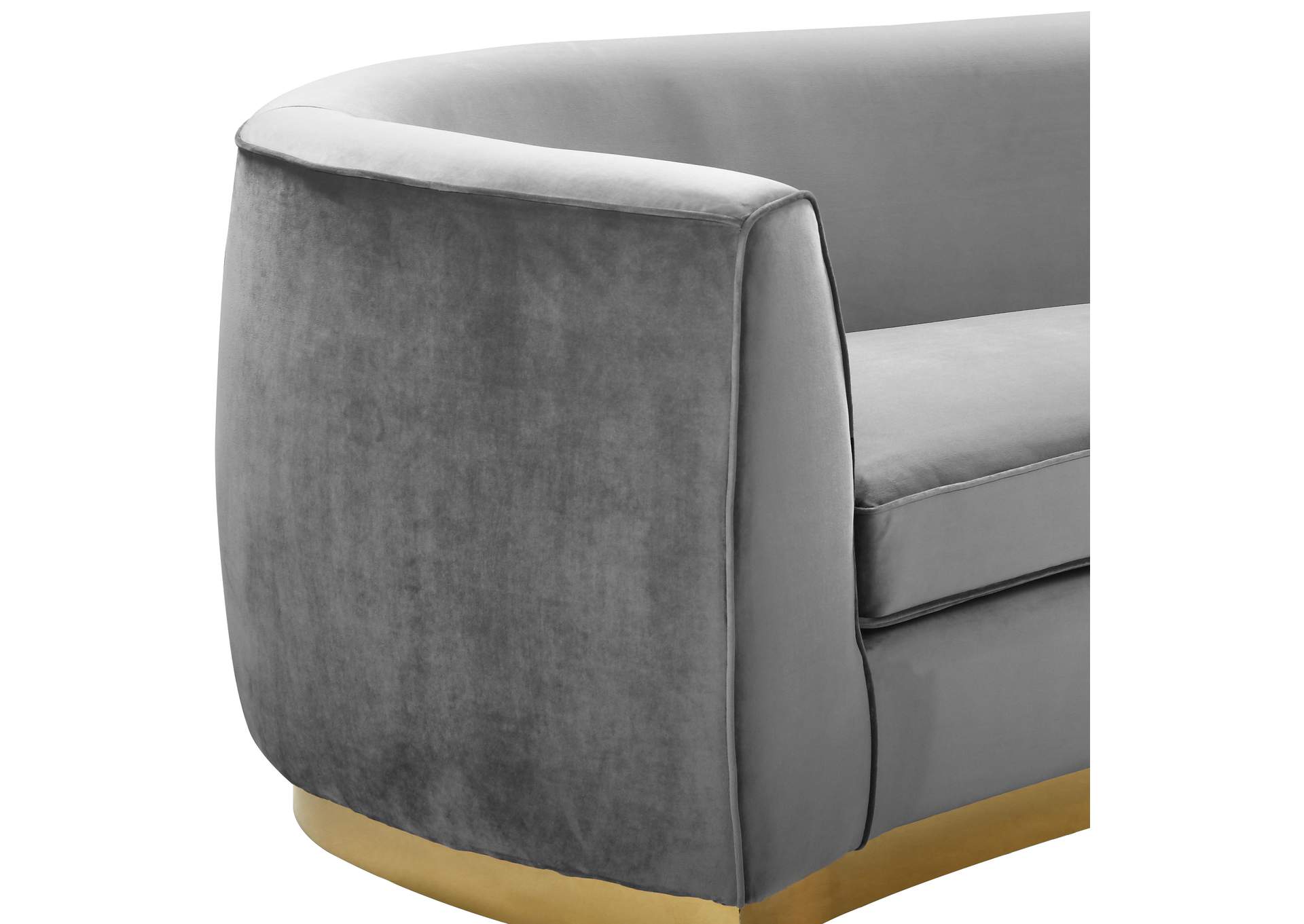 Julian Grey Velvet Loveseat,Meridian Furniture