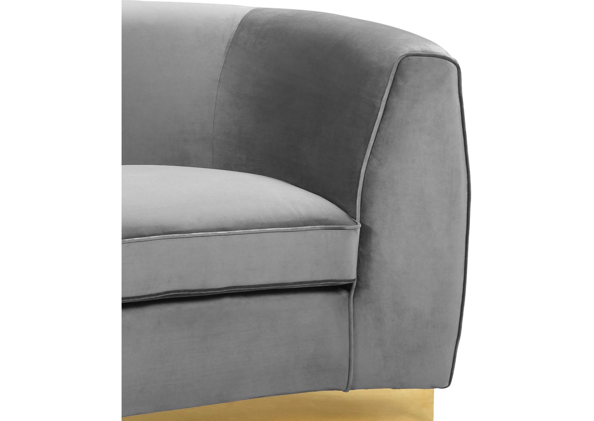 Julian Grey Velvet Loveseat,Meridian Furniture