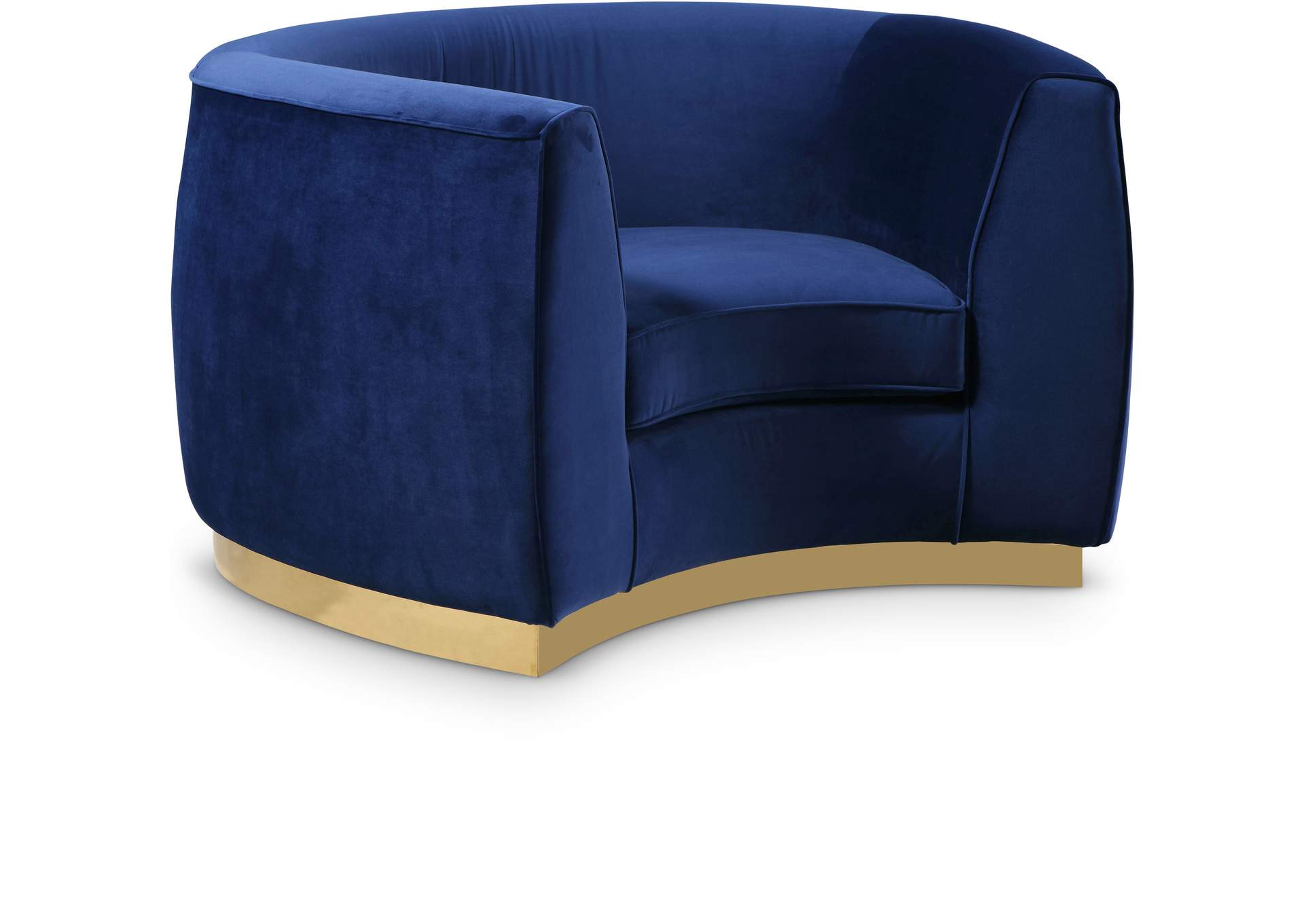 Julian Navy Velvet Chair,Meridian Furniture