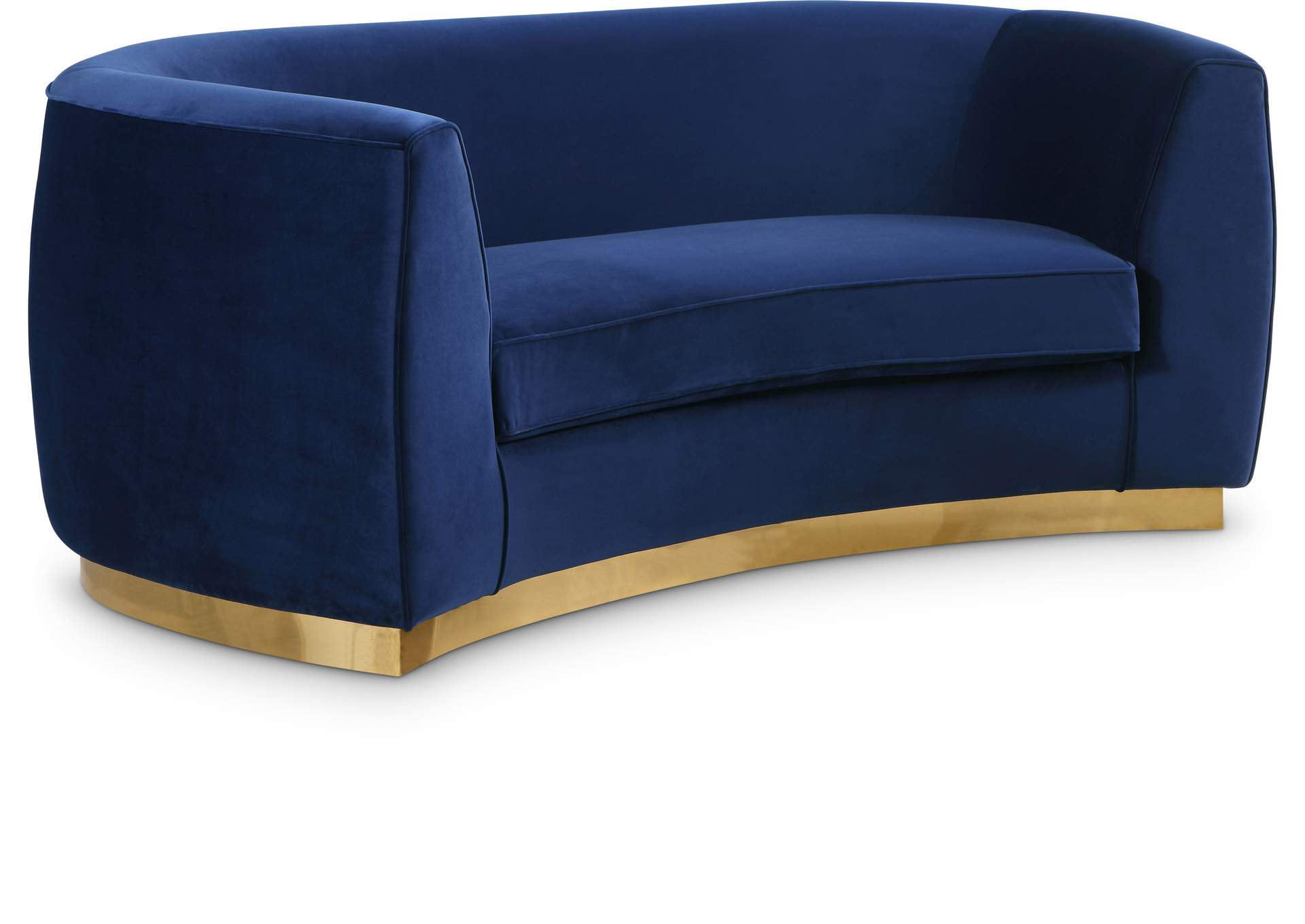 Julian Navy Velvet Loveseat,Meridian Furniture