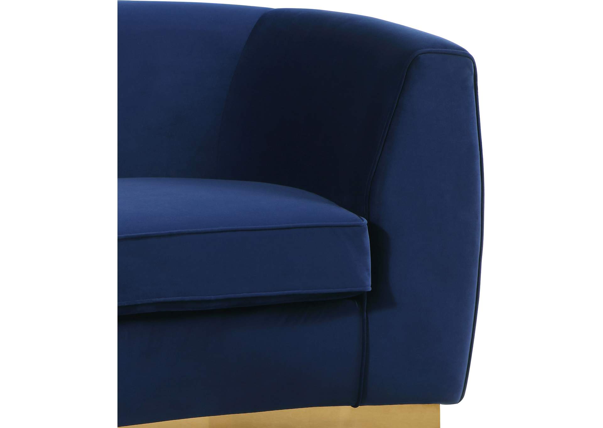 Julian Navy Velvet Loveseat,Meridian Furniture