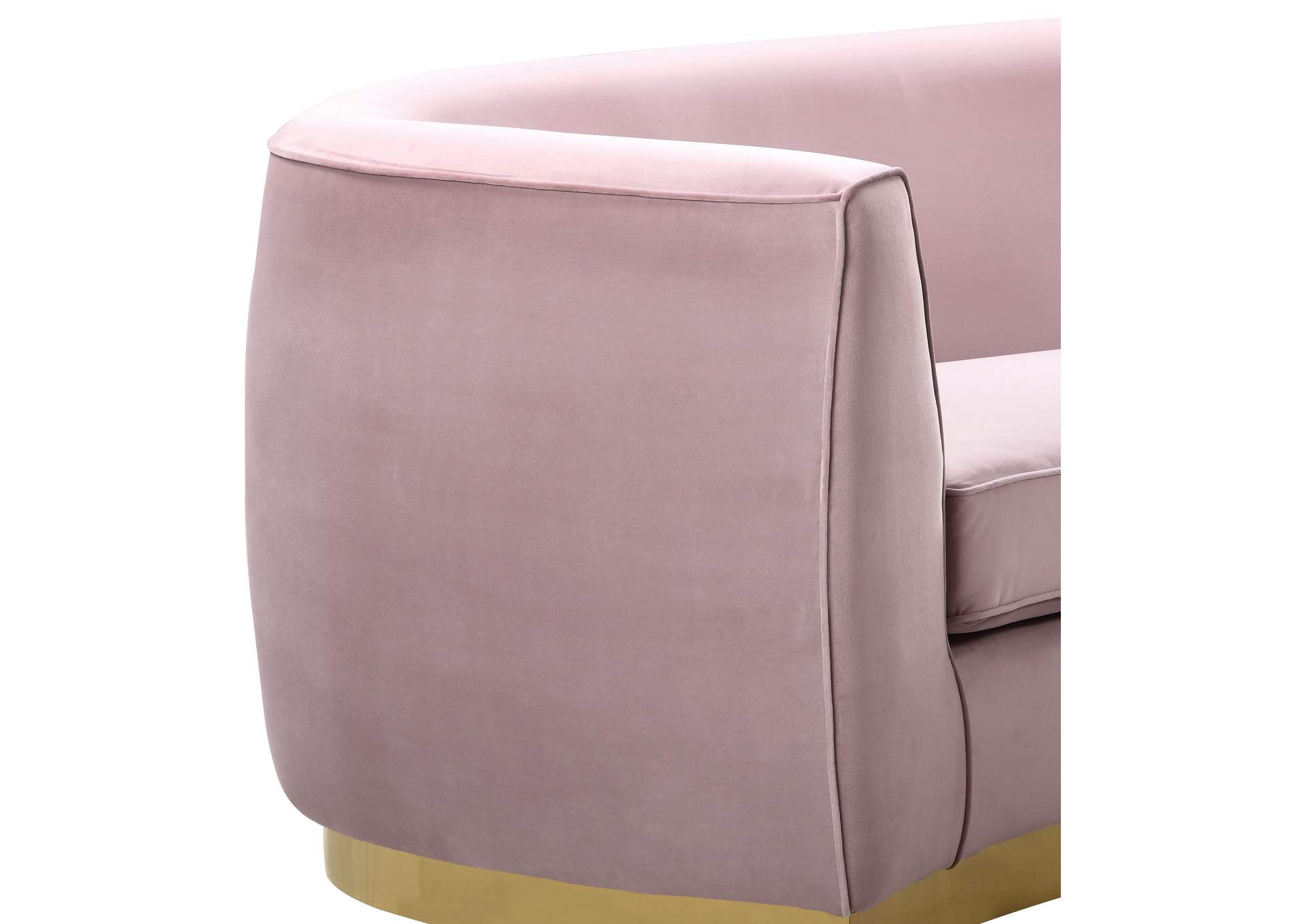 Julian Pink Velvet Loveseat,Meridian Furniture