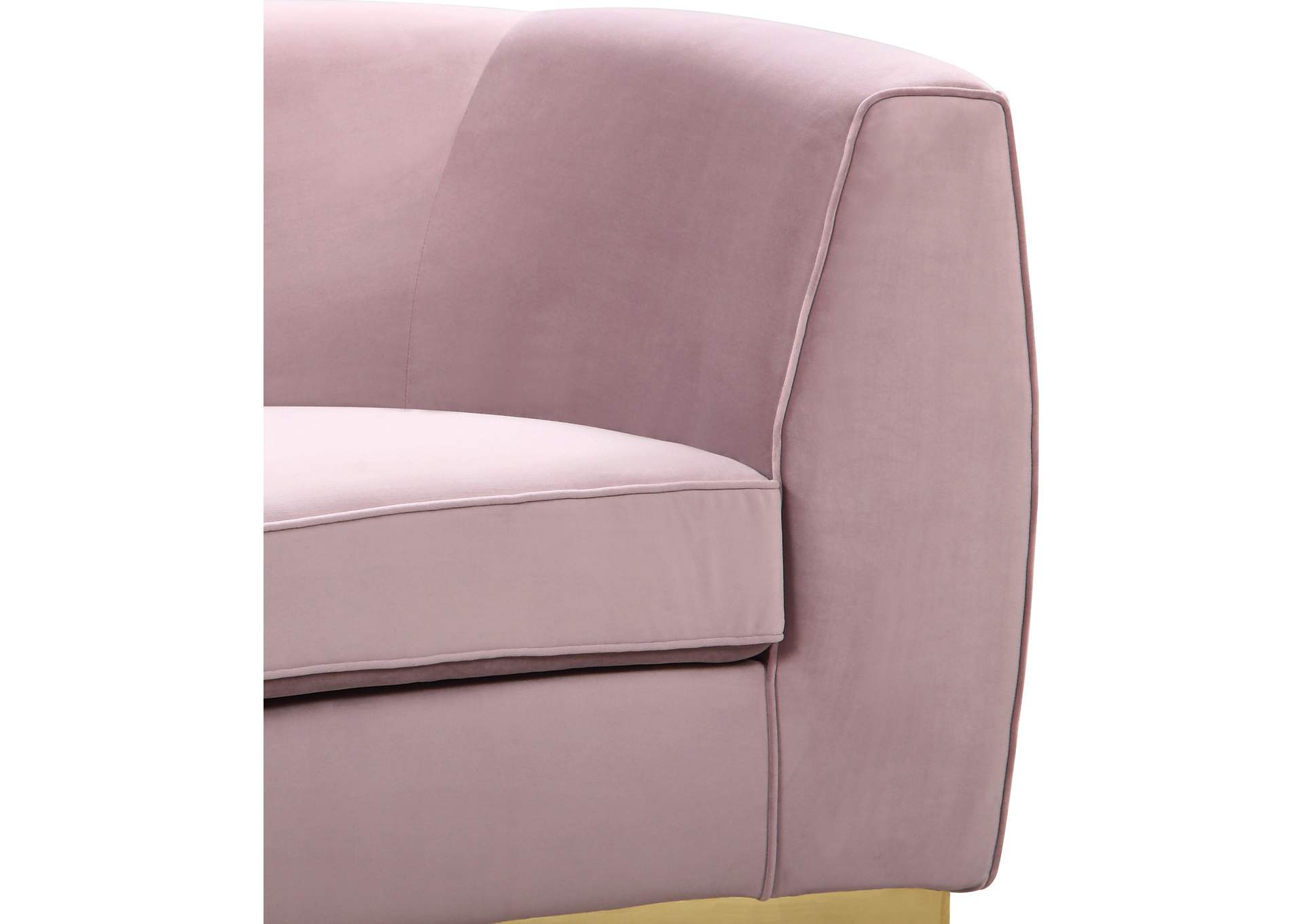 Julian Pink Velvet Loveseat,Meridian Furniture