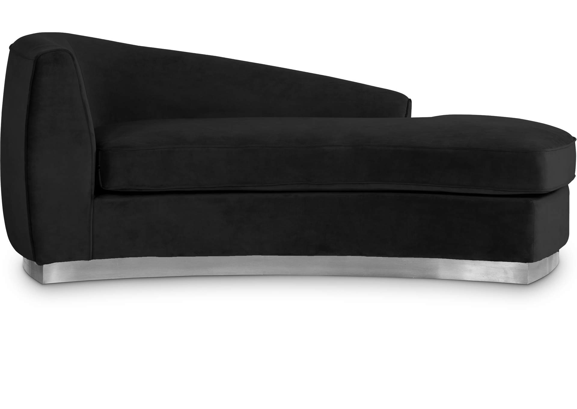 Julian Black Velvet Chaise,Meridian Furniture