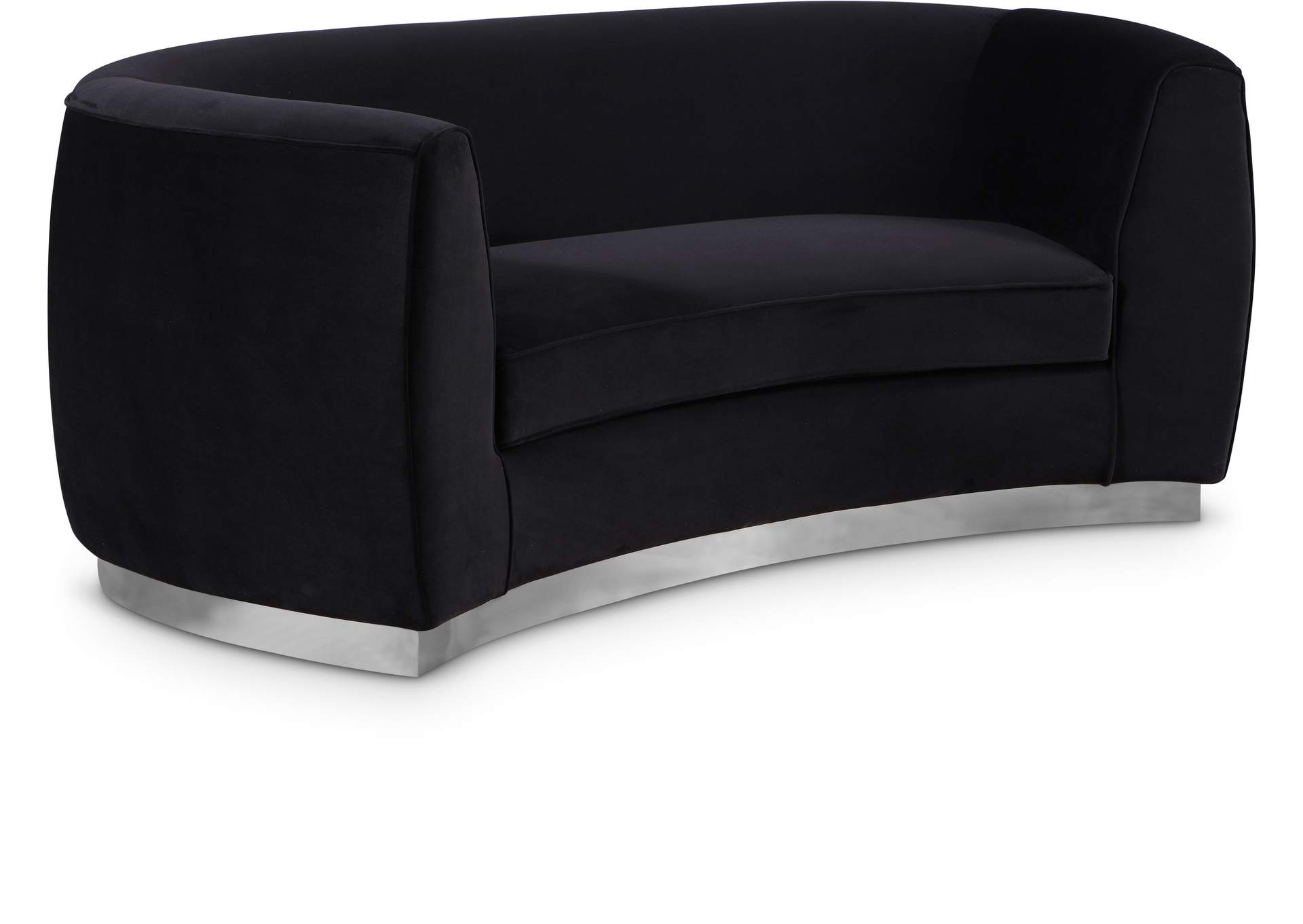 Julian Black Velvet Loveseat,Meridian Furniture