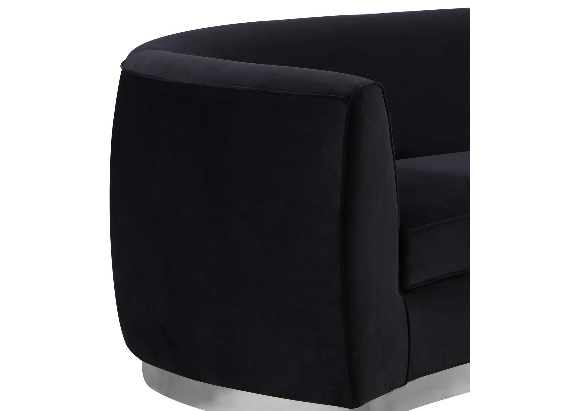 Julian Black Velvet Loveseat,Meridian Furniture