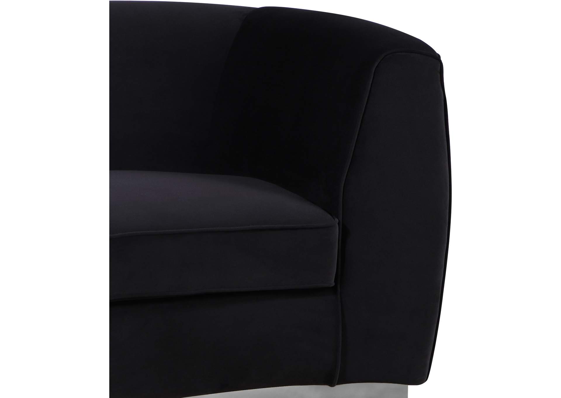 Julian Black Velvet Loveseat,Meridian Furniture