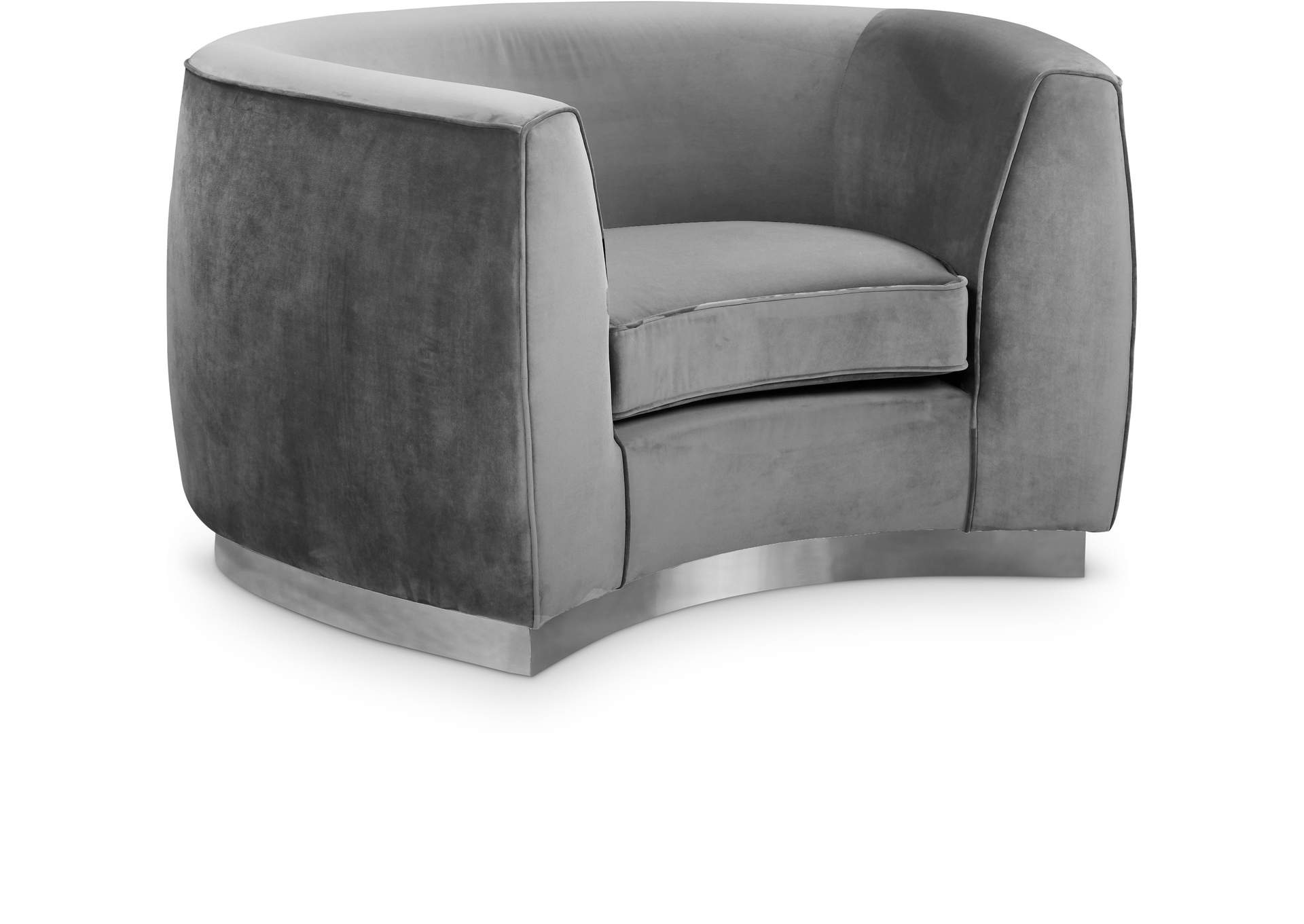 Julian Grey Velvet Chair,Meridian Furniture