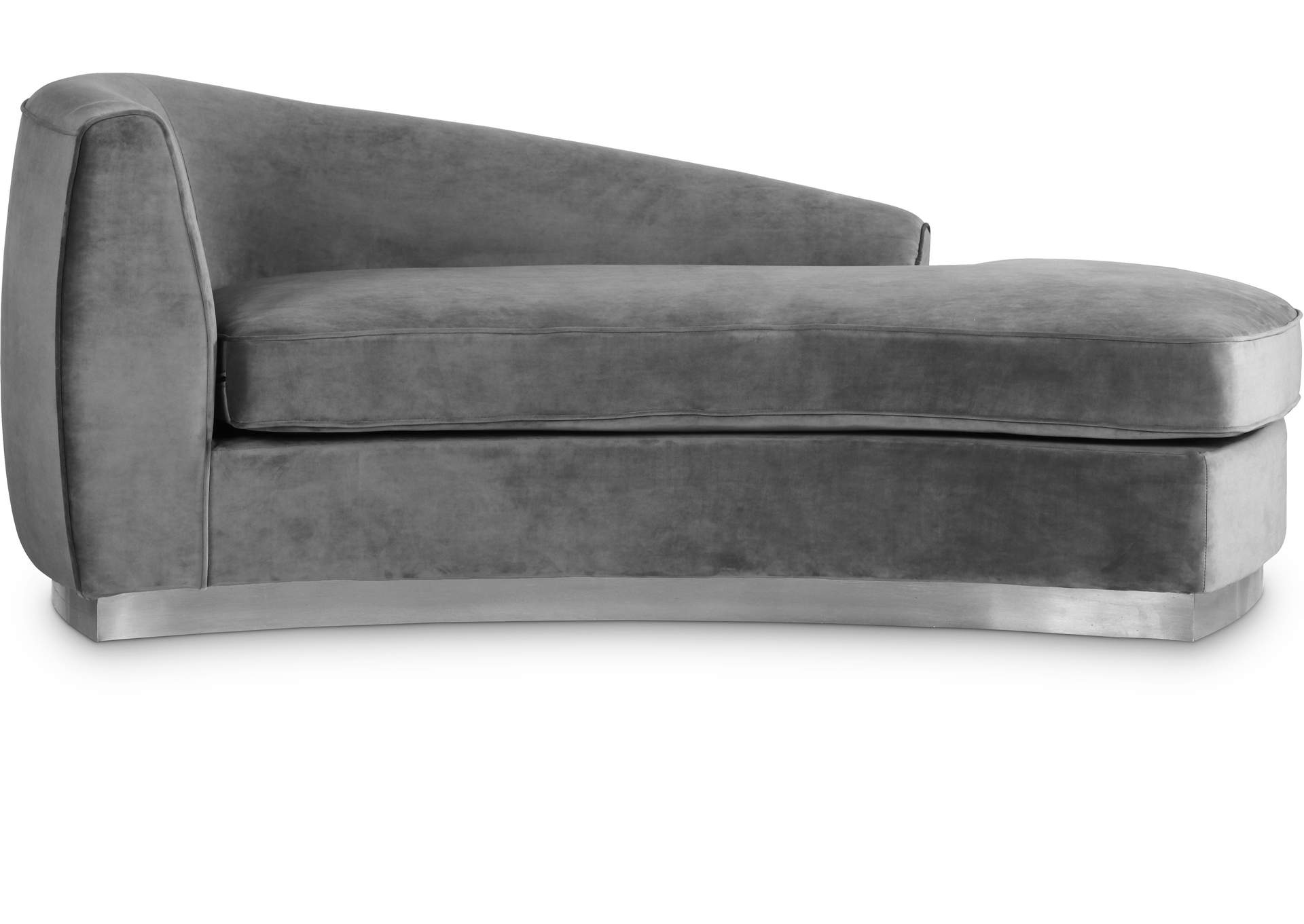 Julian Grey Velvet Chaise,Meridian Furniture