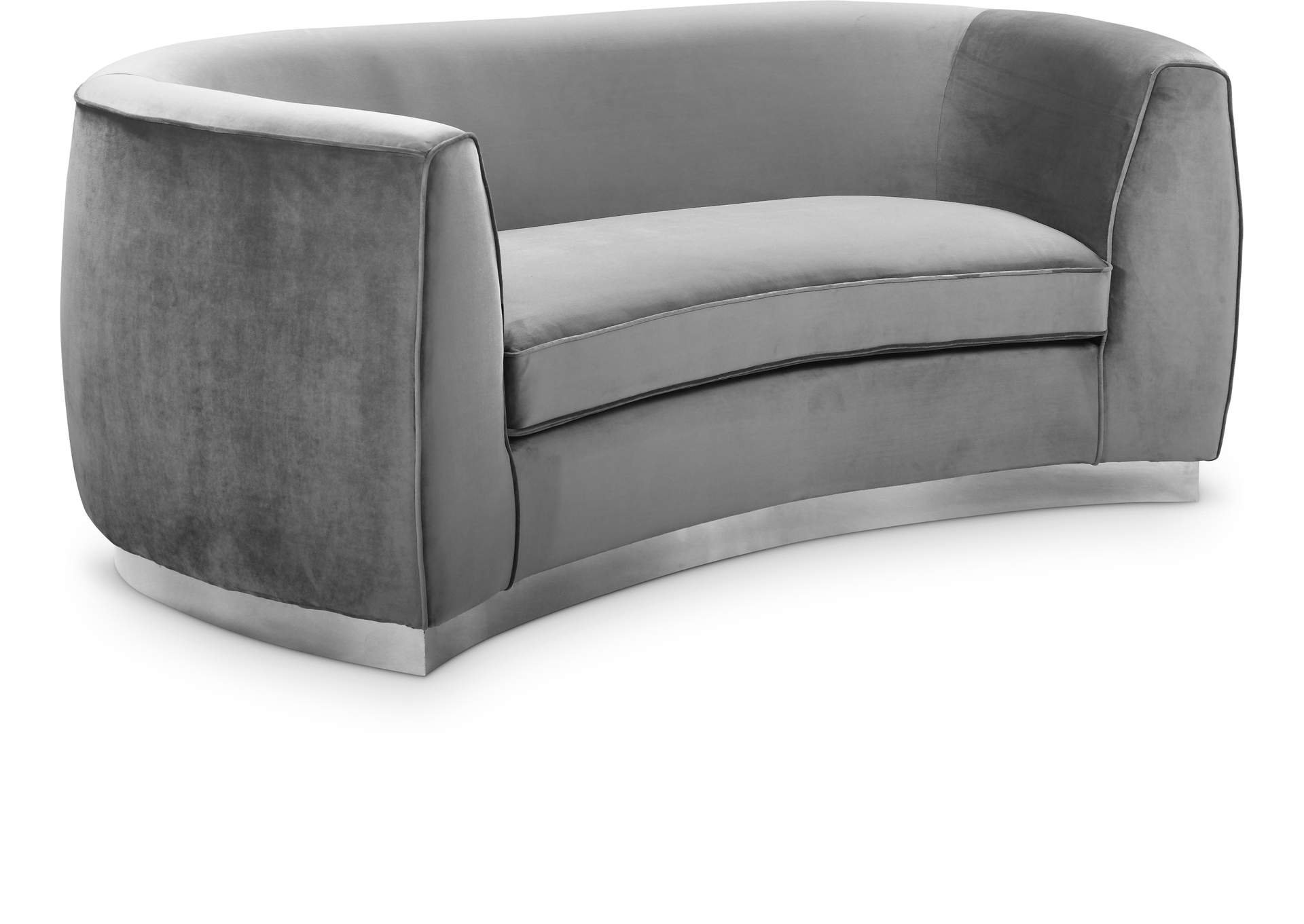 Julian Grey Velvet Loveseat,Meridian Furniture