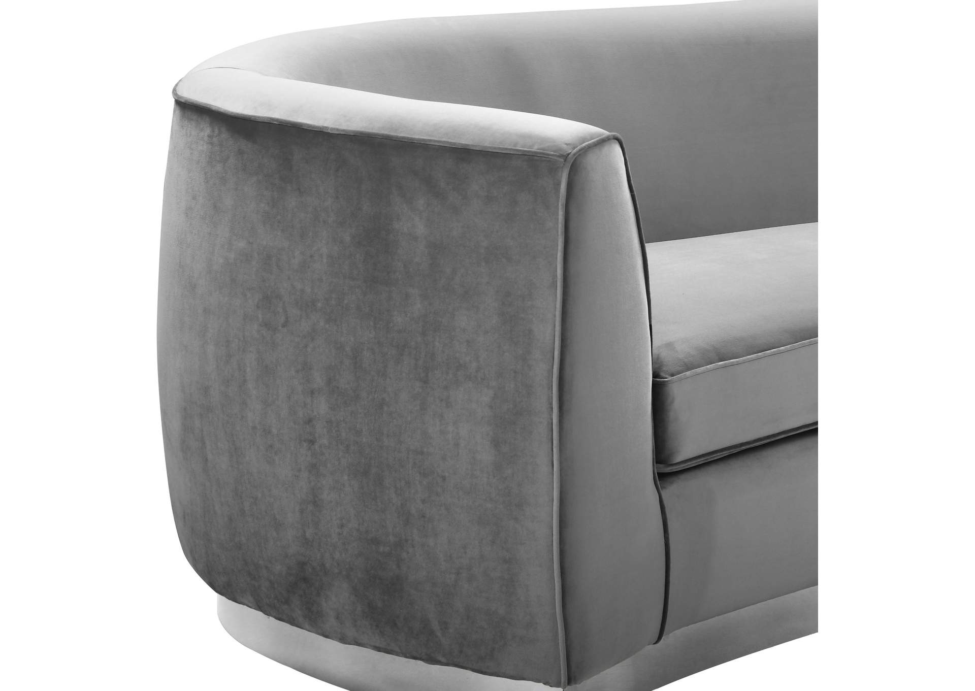 Julian Grey Velvet Loveseat,Meridian Furniture