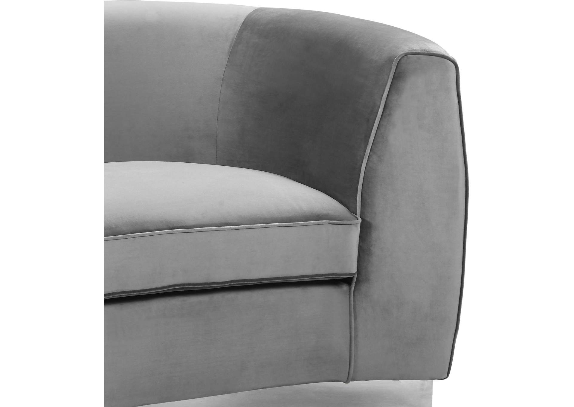 Julian Grey Velvet Loveseat,Meridian Furniture