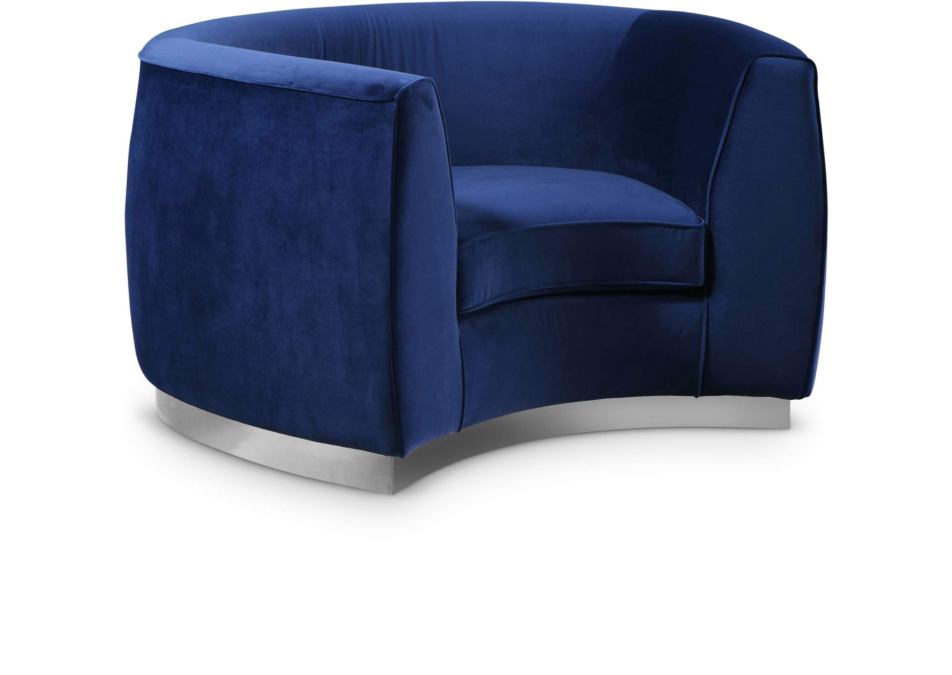 Julian Navy Velvet Chair,Meridian Furniture