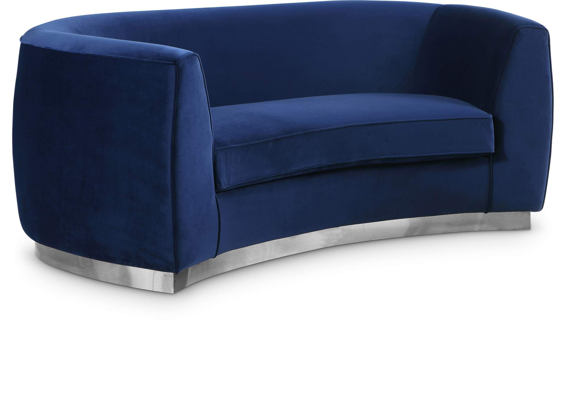 Julian Navy Velvet Loveseat,Meridian Furniture