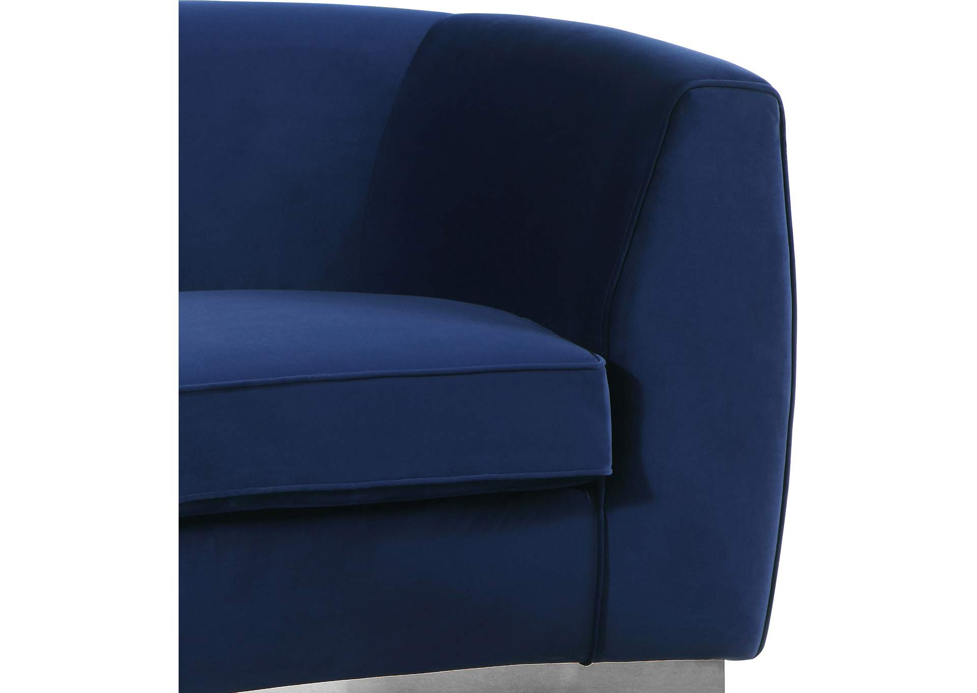 Julian Navy Velvet Loveseat,Meridian Furniture