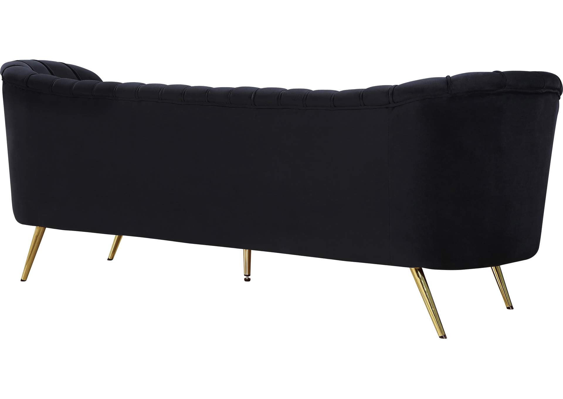 Margo Black Velvet Sofa,Meridian Furniture