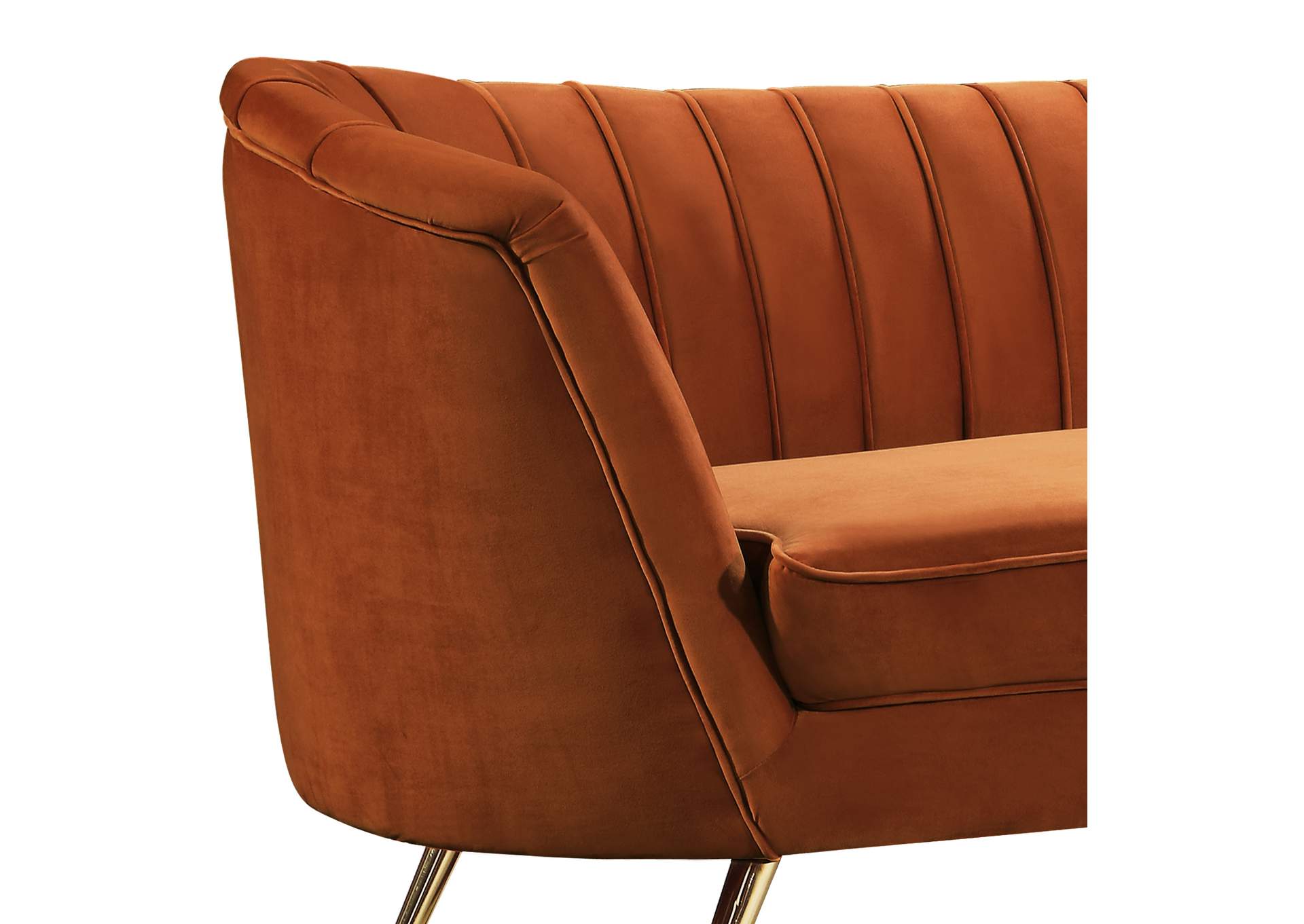 Margo Cognac Velvet Chair,Meridian Furniture