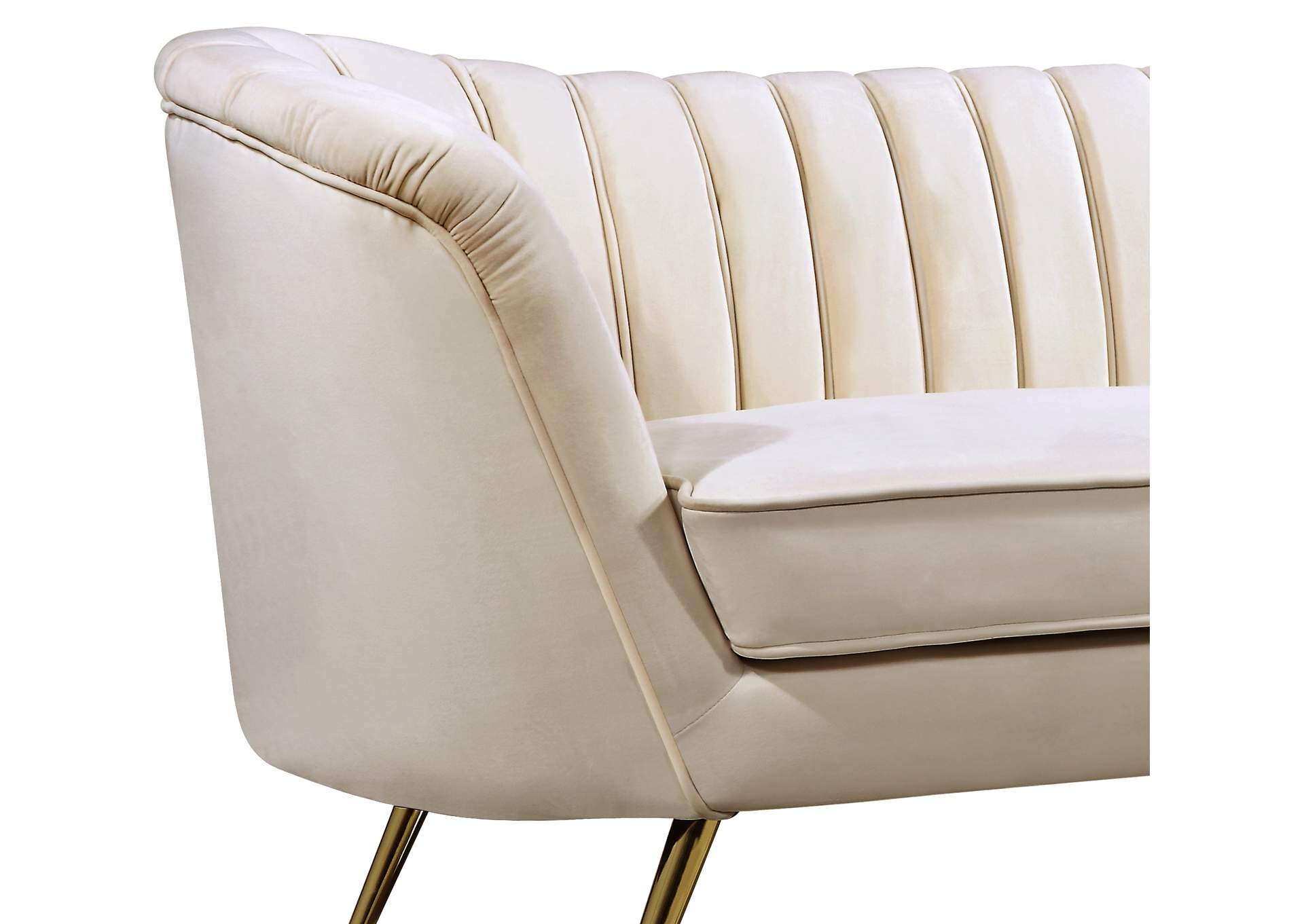 Margo Cream Velvet Loveseat,Meridian Furniture