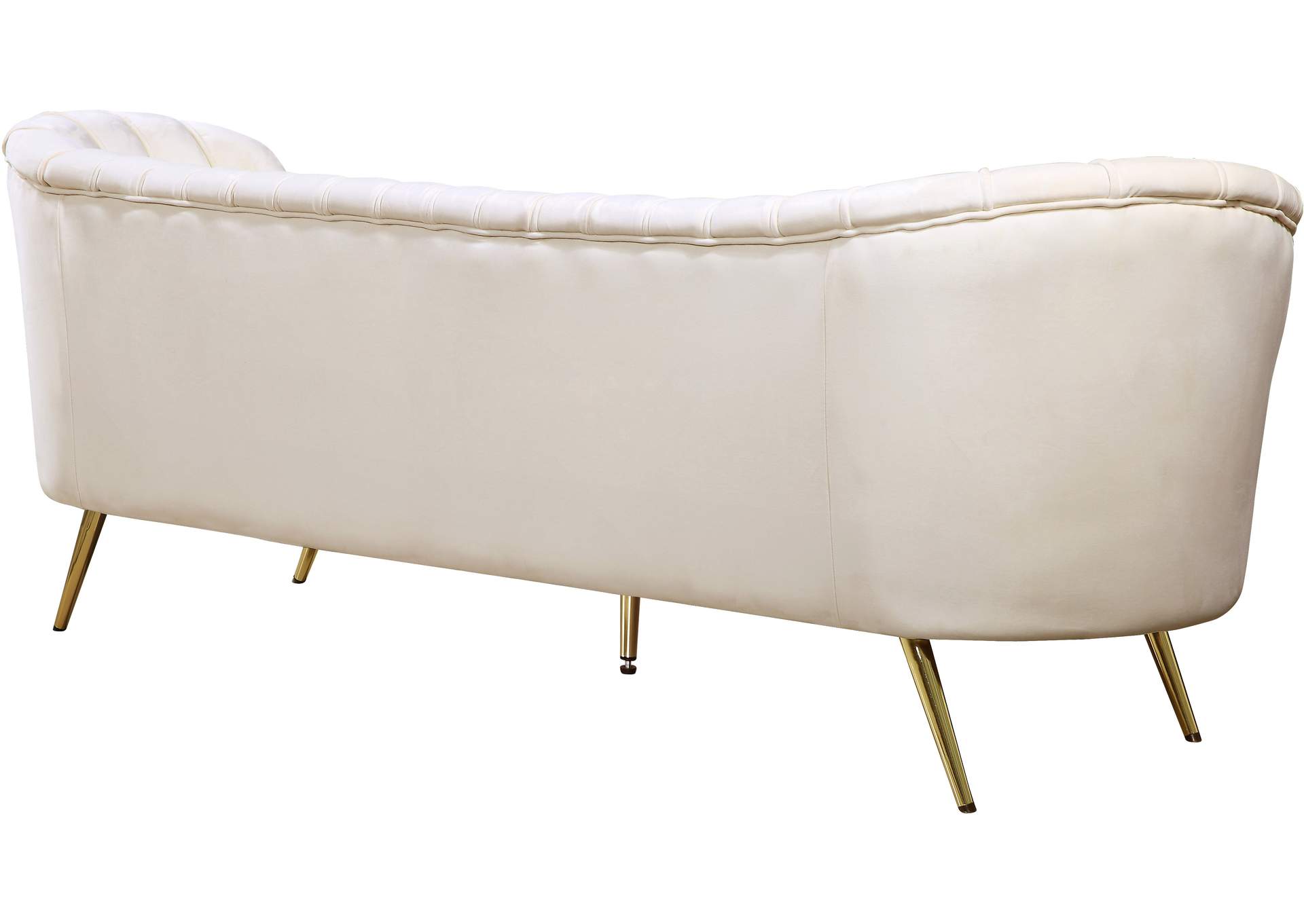 Margo Cream Velvet Sofa,Meridian Furniture