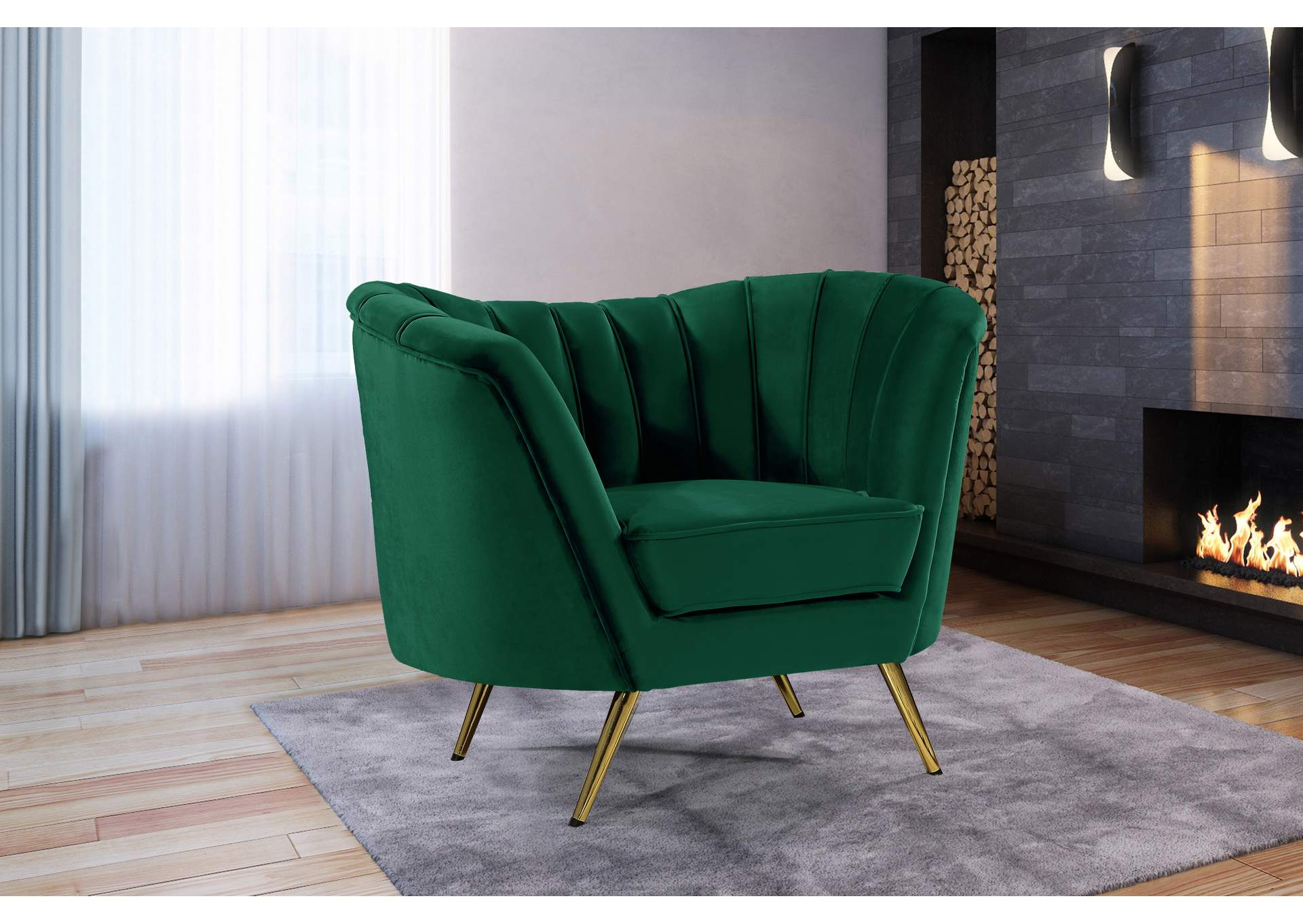 Margo Green Velvet Chair,Meridian Furniture