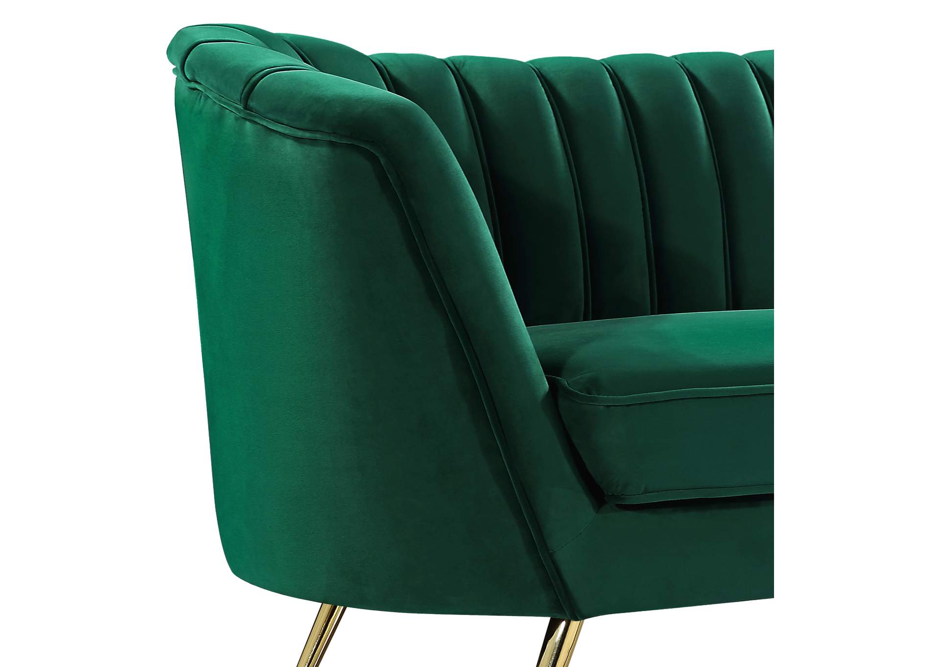 Margo Green Velvet Loveseat,Meridian Furniture