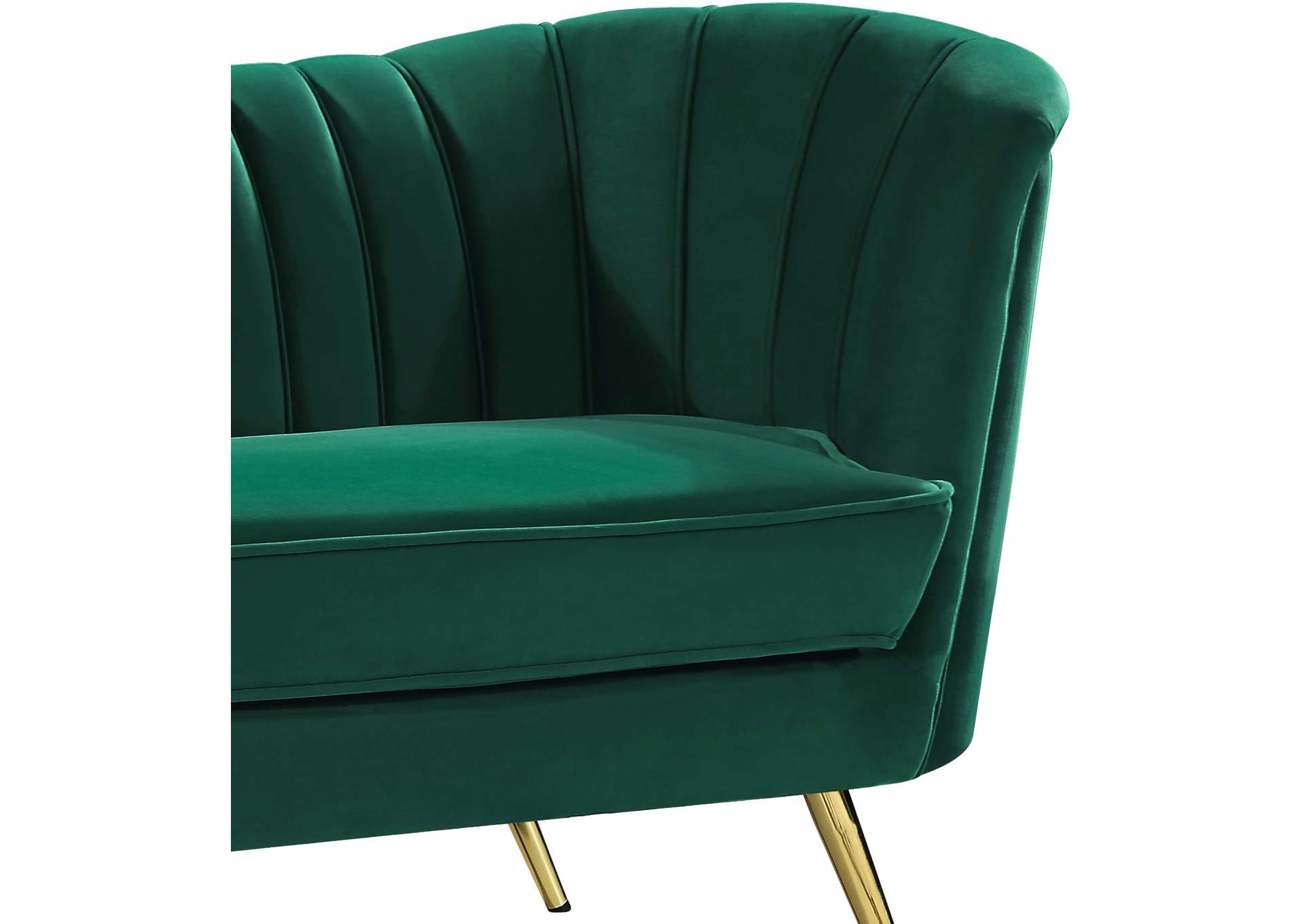 Margo Green Velvet Loveseat,Meridian Furniture