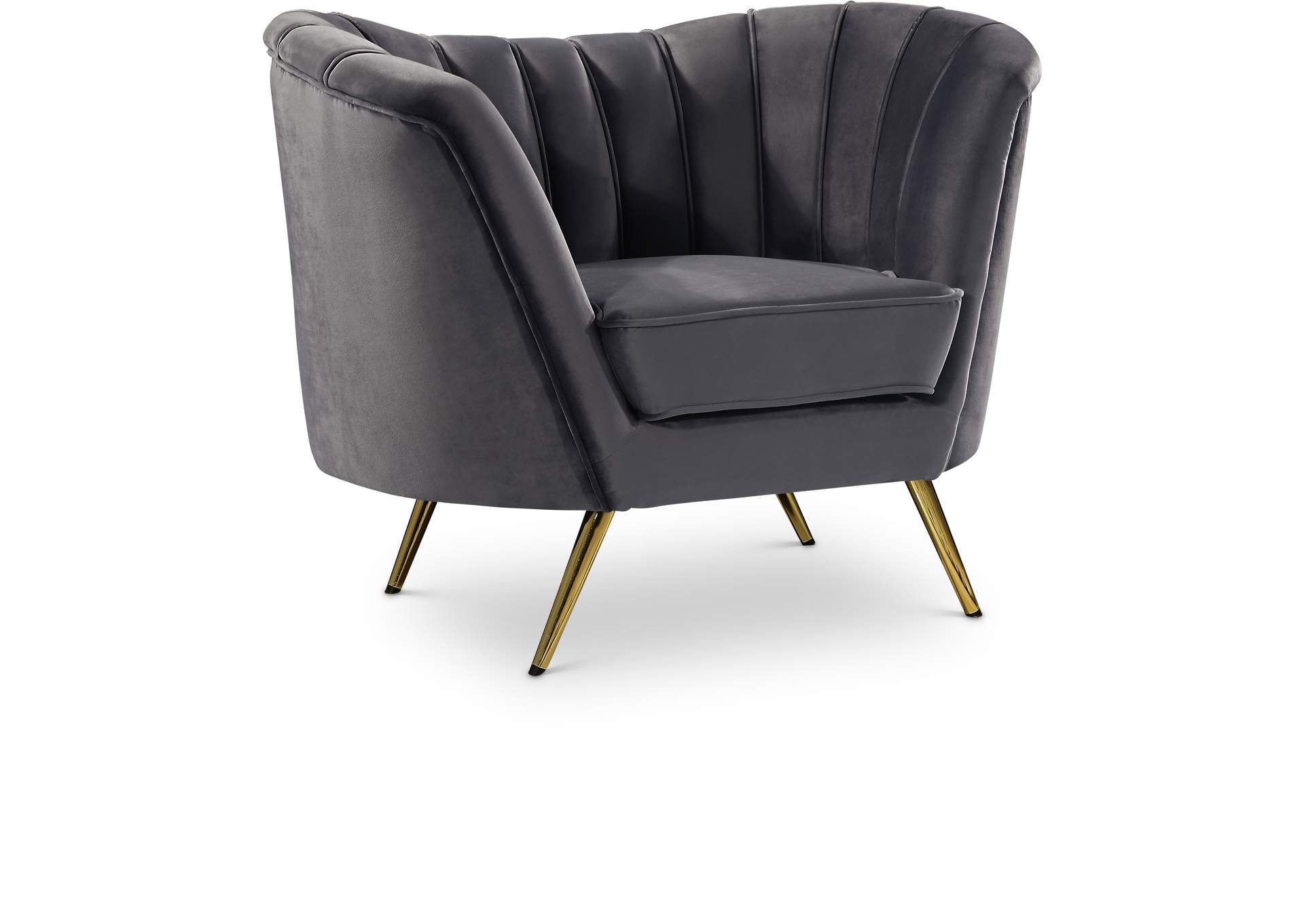 Margo Grey Velvet Chair,Meridian Furniture