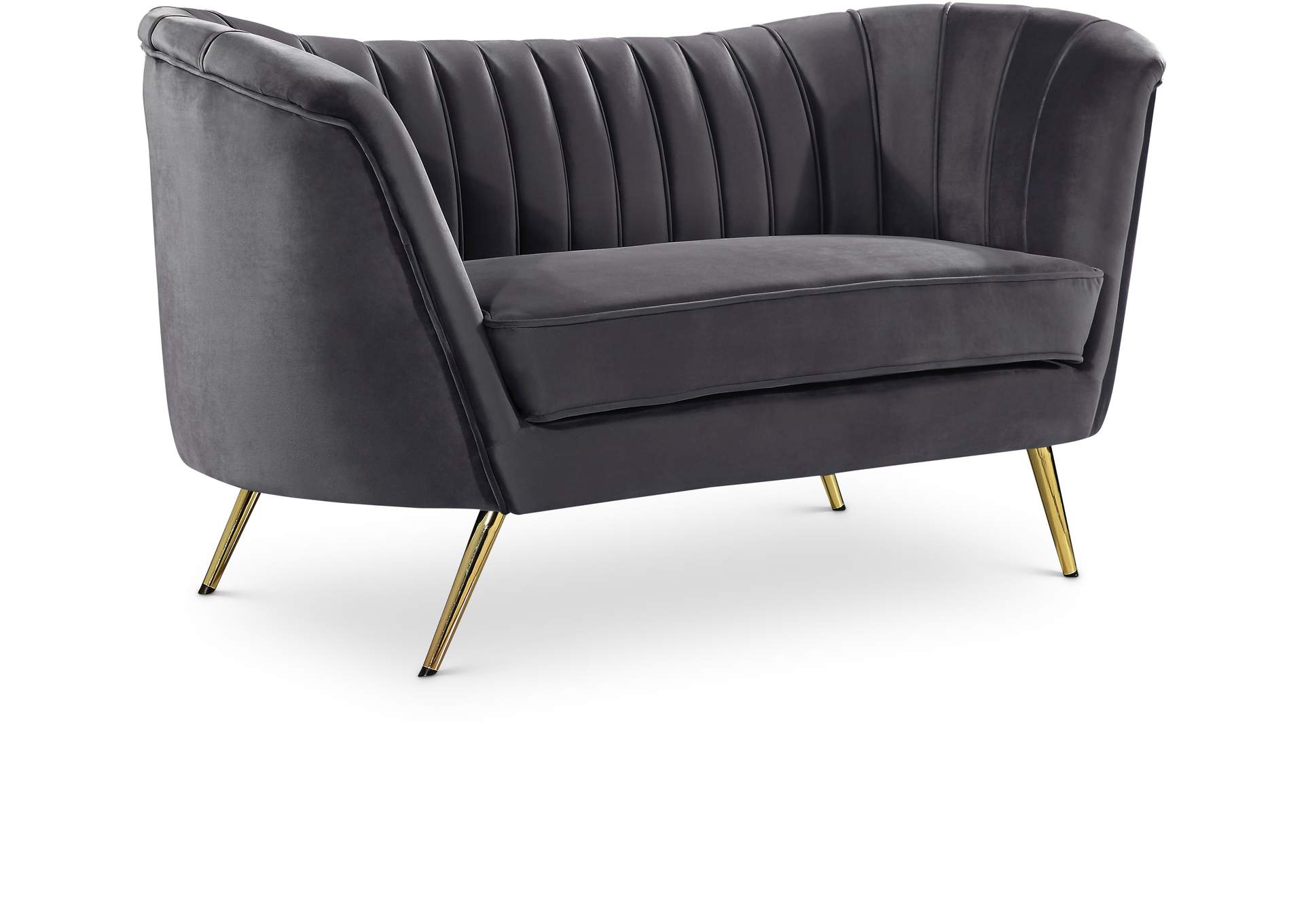 Margo Grey Velvet Loveseat,Meridian Furniture