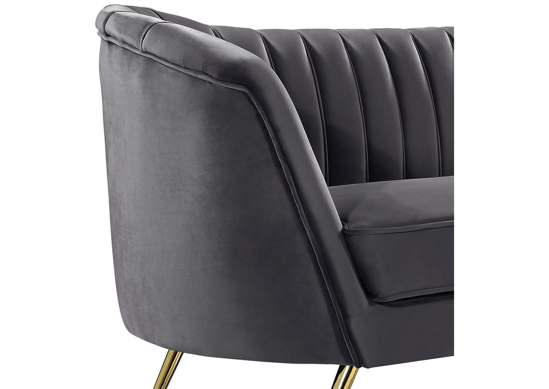 Margo Grey Velvet Loveseat,Meridian Furniture