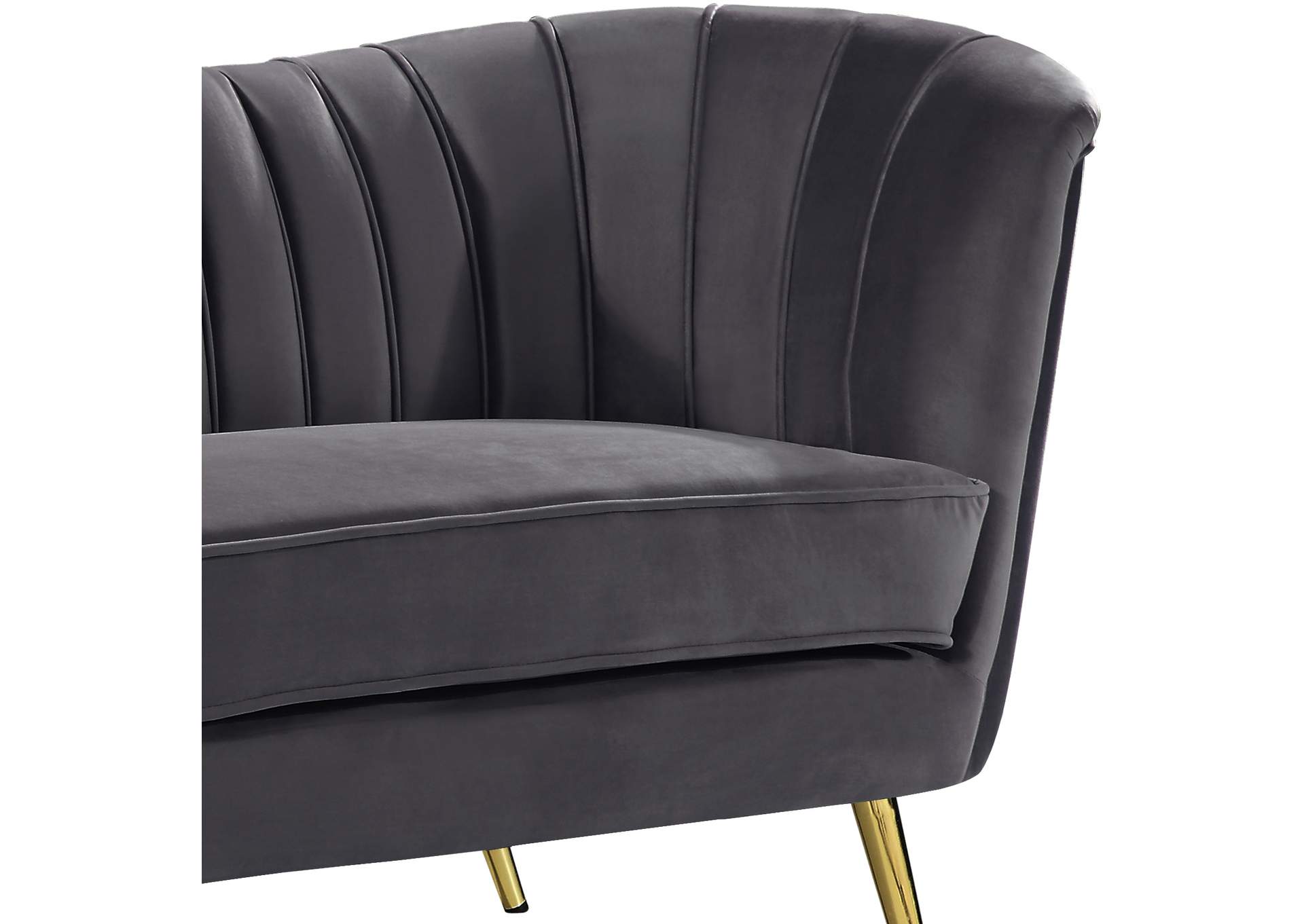 Margo Grey Velvet Loveseat,Meridian Furniture