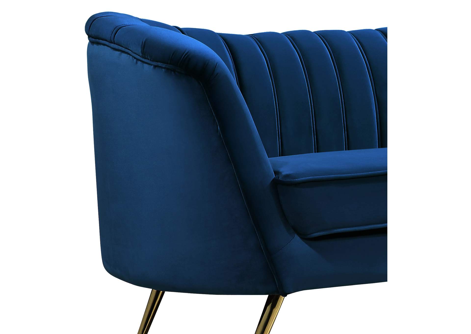 Margo Navy Velvet Chair,Meridian Furniture