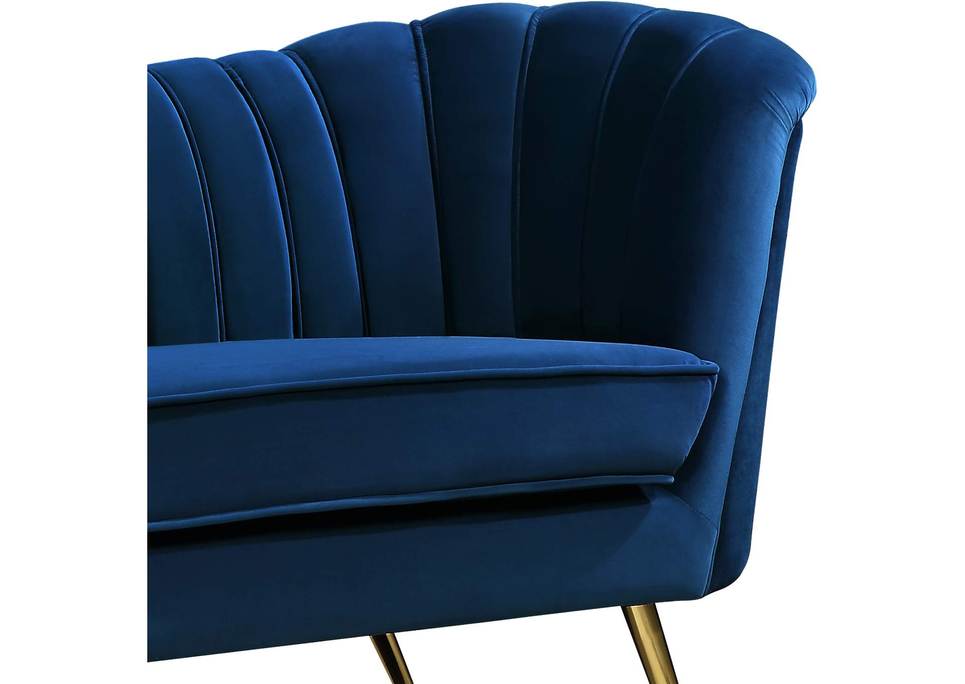 Margo Navy Velvet Chair,Meridian Furniture