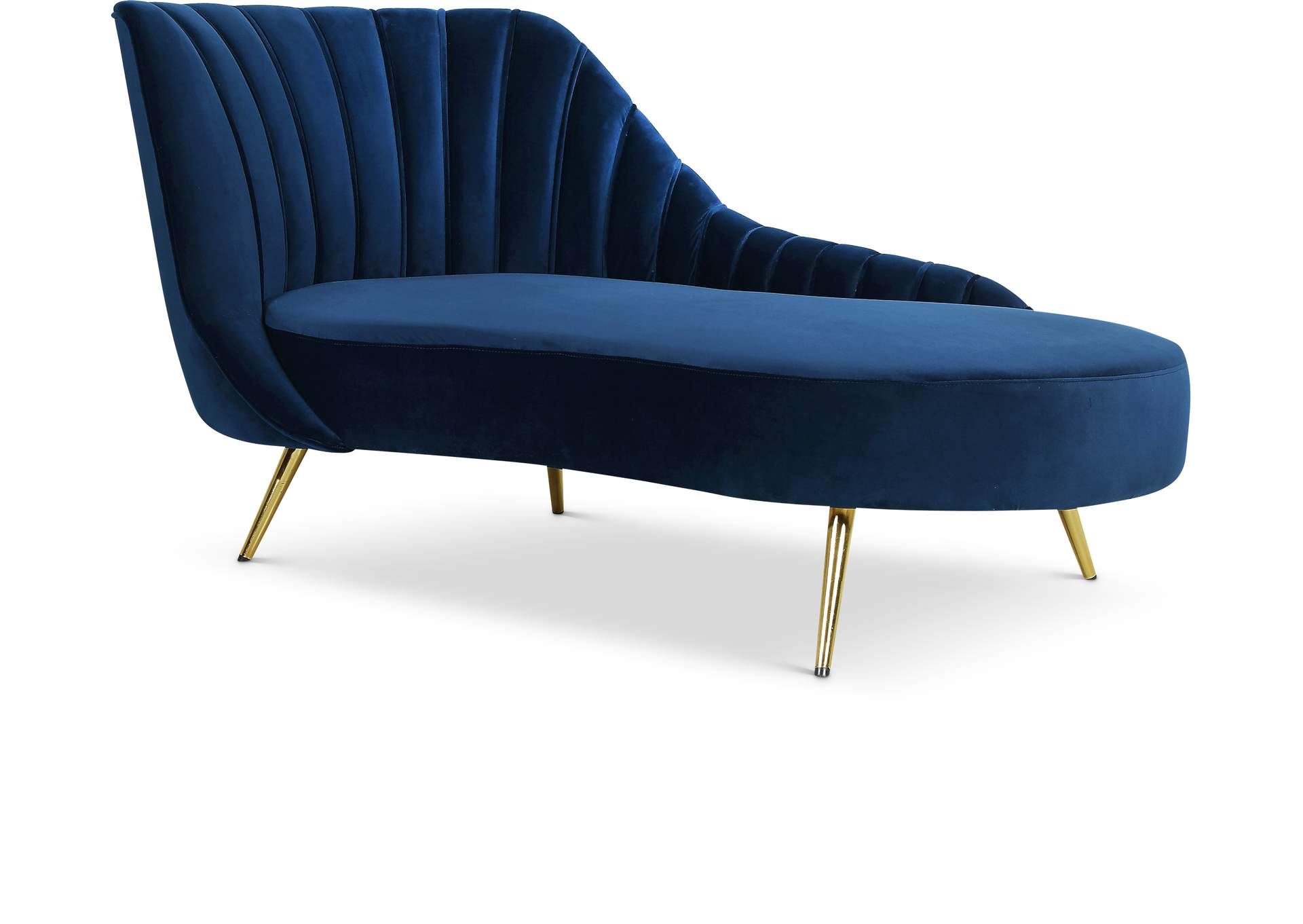 Margo Navy Velvet Chaise,Meridian Furniture