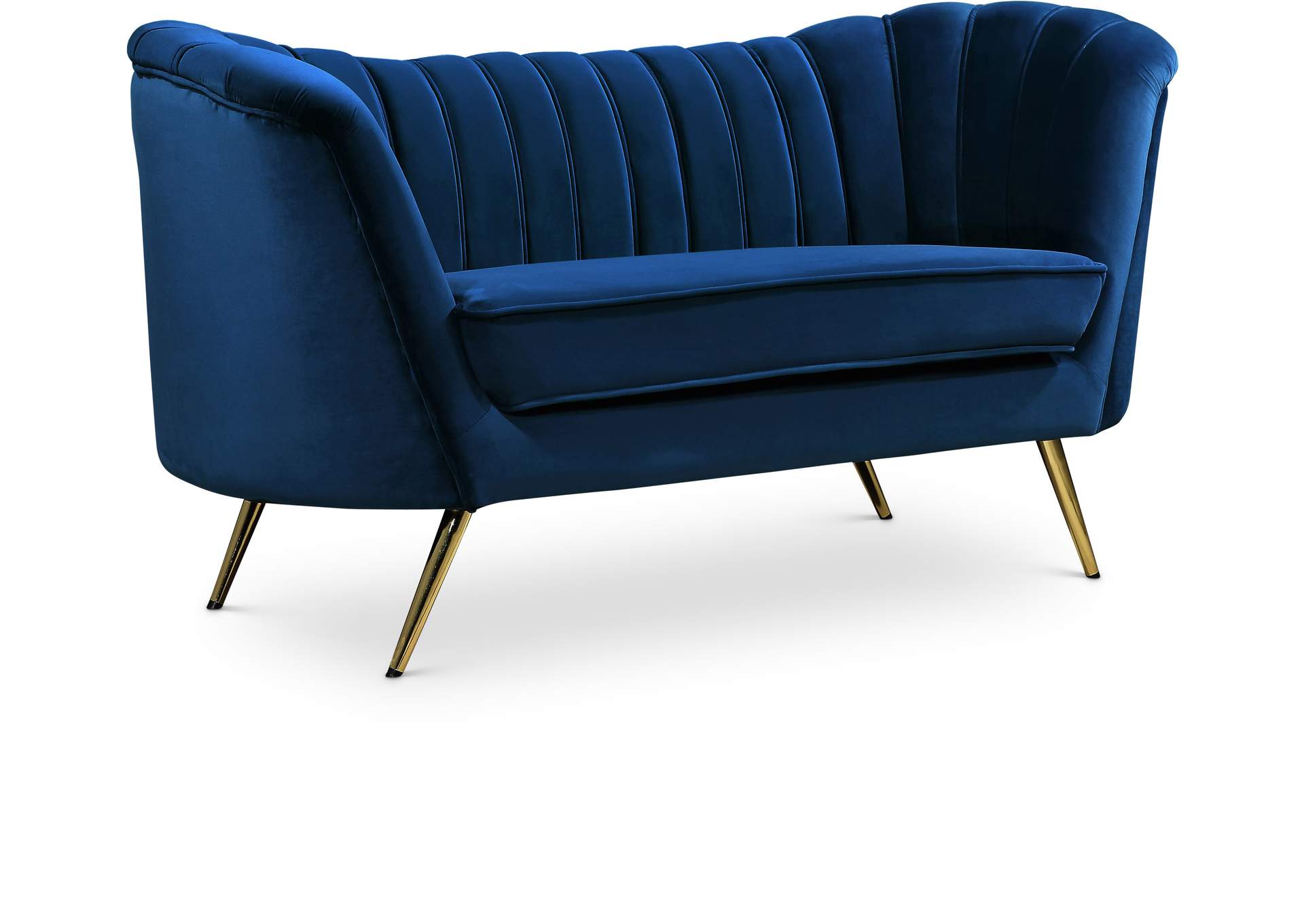 Margo Navy Velvet Loveseat,Meridian Furniture