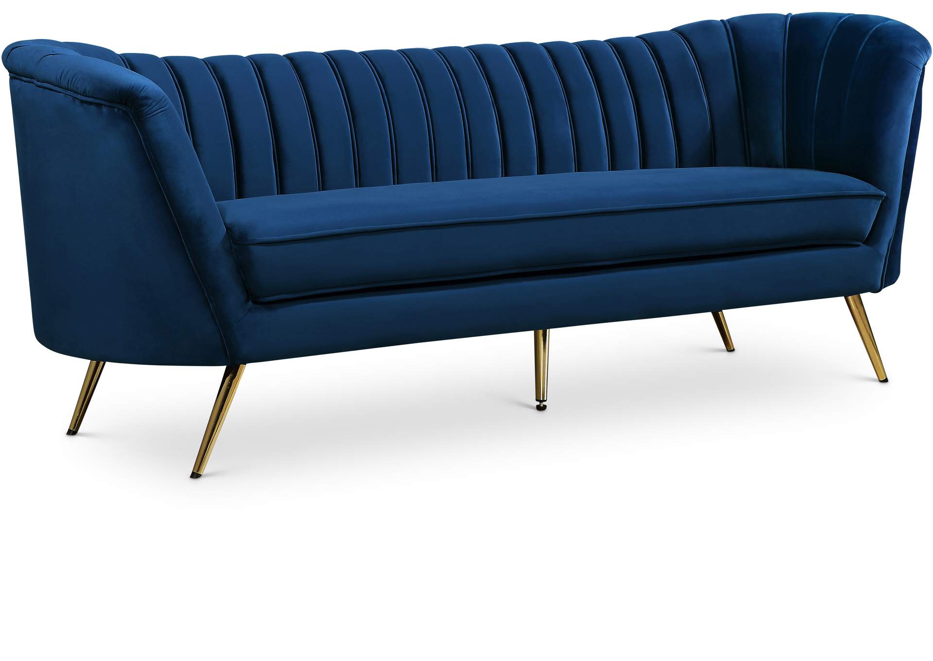 Margo Navy Velvet Sofa,Meridian Furniture