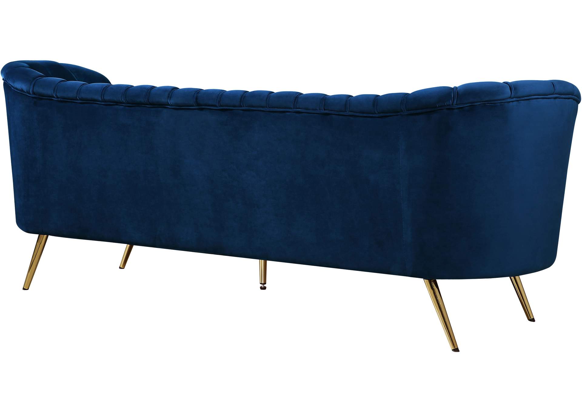 Margo Navy Velvet Sofa,Meridian Furniture