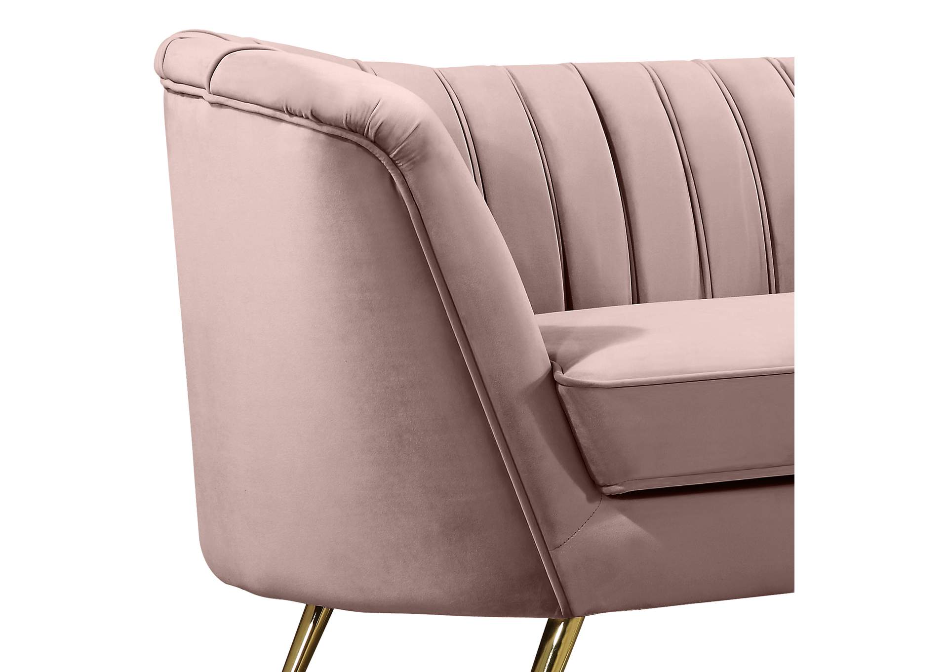 Margo Pink Velvet Loveseat,Meridian Furniture