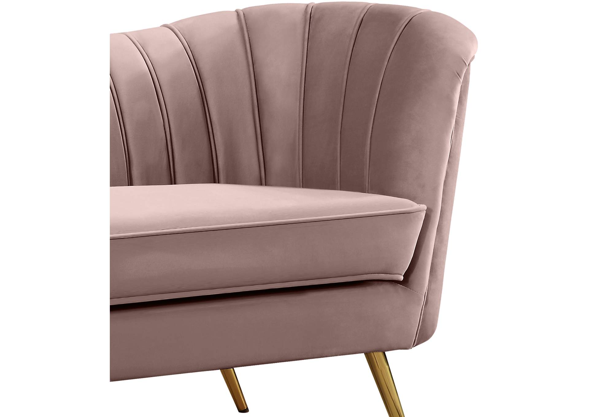 Margo Pink Velvet Loveseat,Meridian Furniture