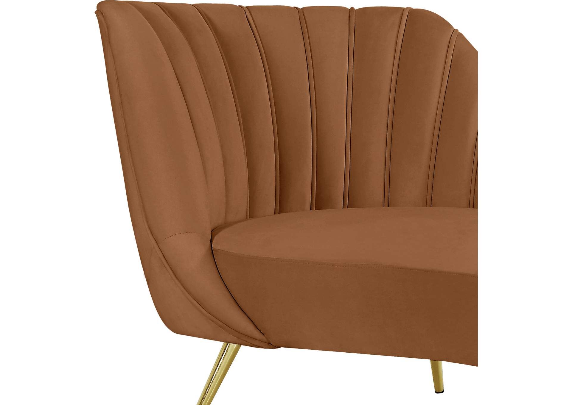 Margo Saddle Velvet Chaise,Meridian Furniture