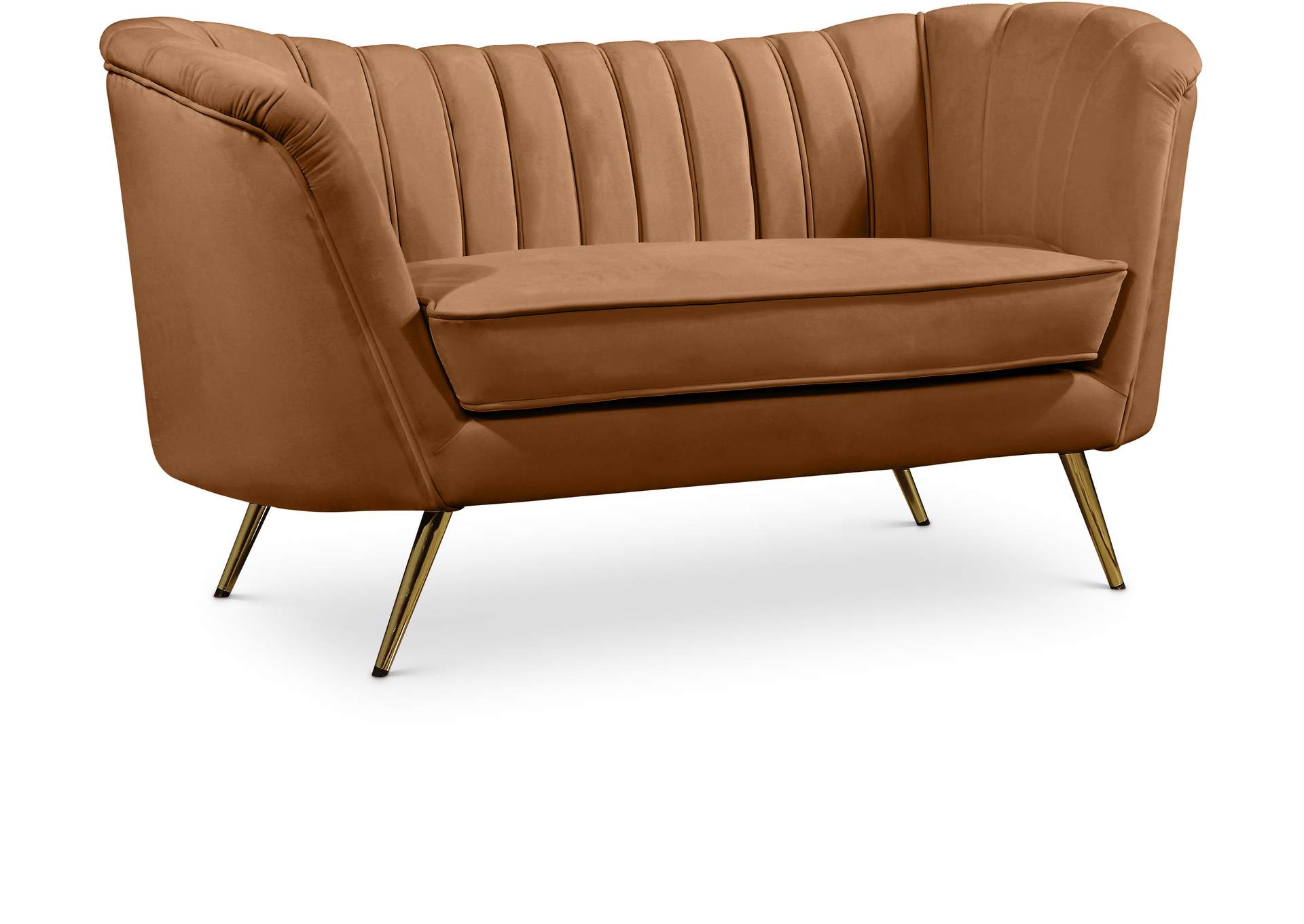 Margo Saddle Velvet Loveseat,Meridian Furniture