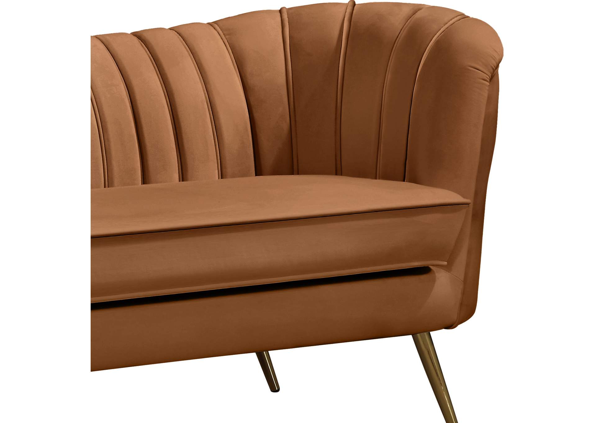 Margo Saddle Velvet Loveseat,Meridian Furniture